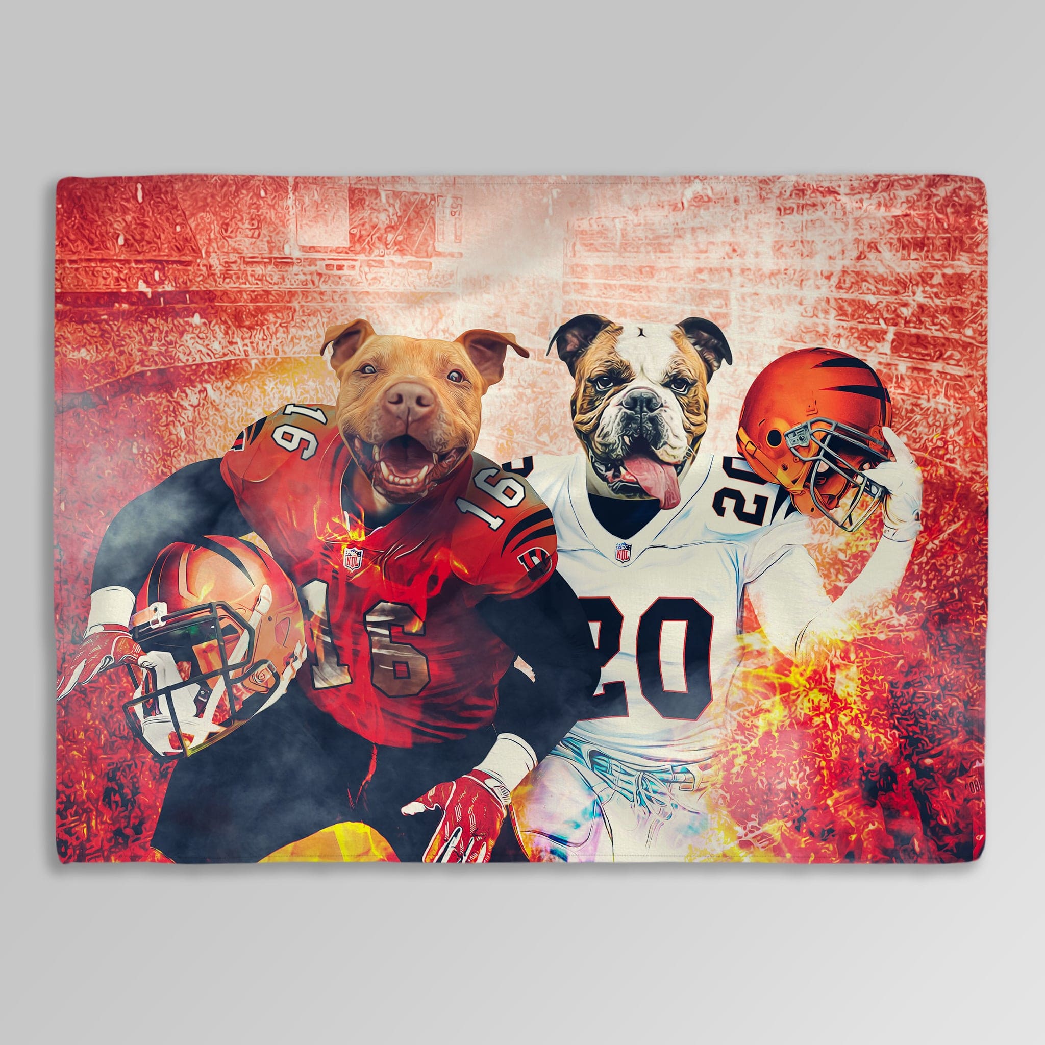 &#39;Cincinnati Doggos&#39; Personalized 2 Pet Blanket