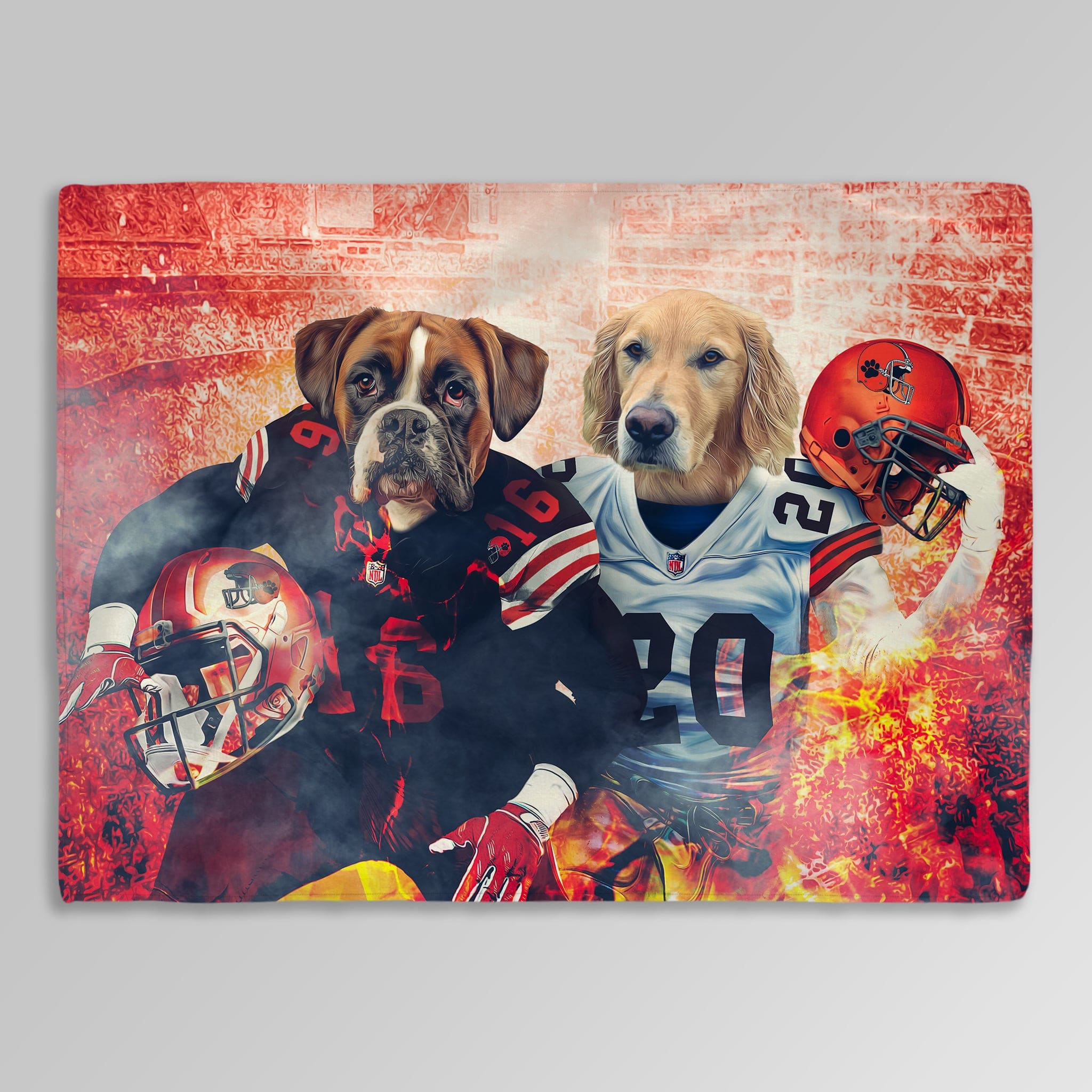 &#39;Cleveland Doggos&#39; Personalized 2 Pet Blanket