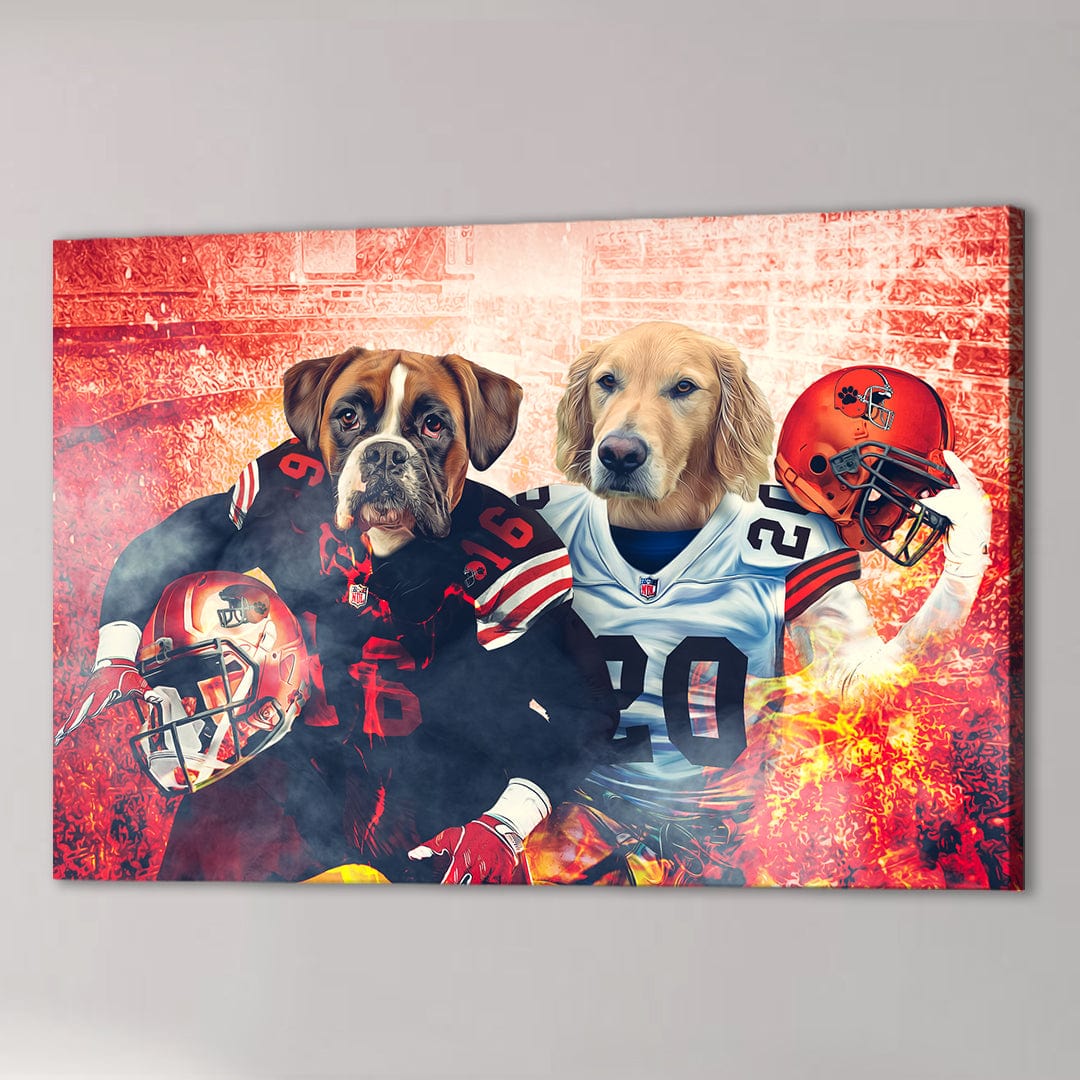 &#39;Cleveland Doggos&#39; Personalized 2 Pet Canvas