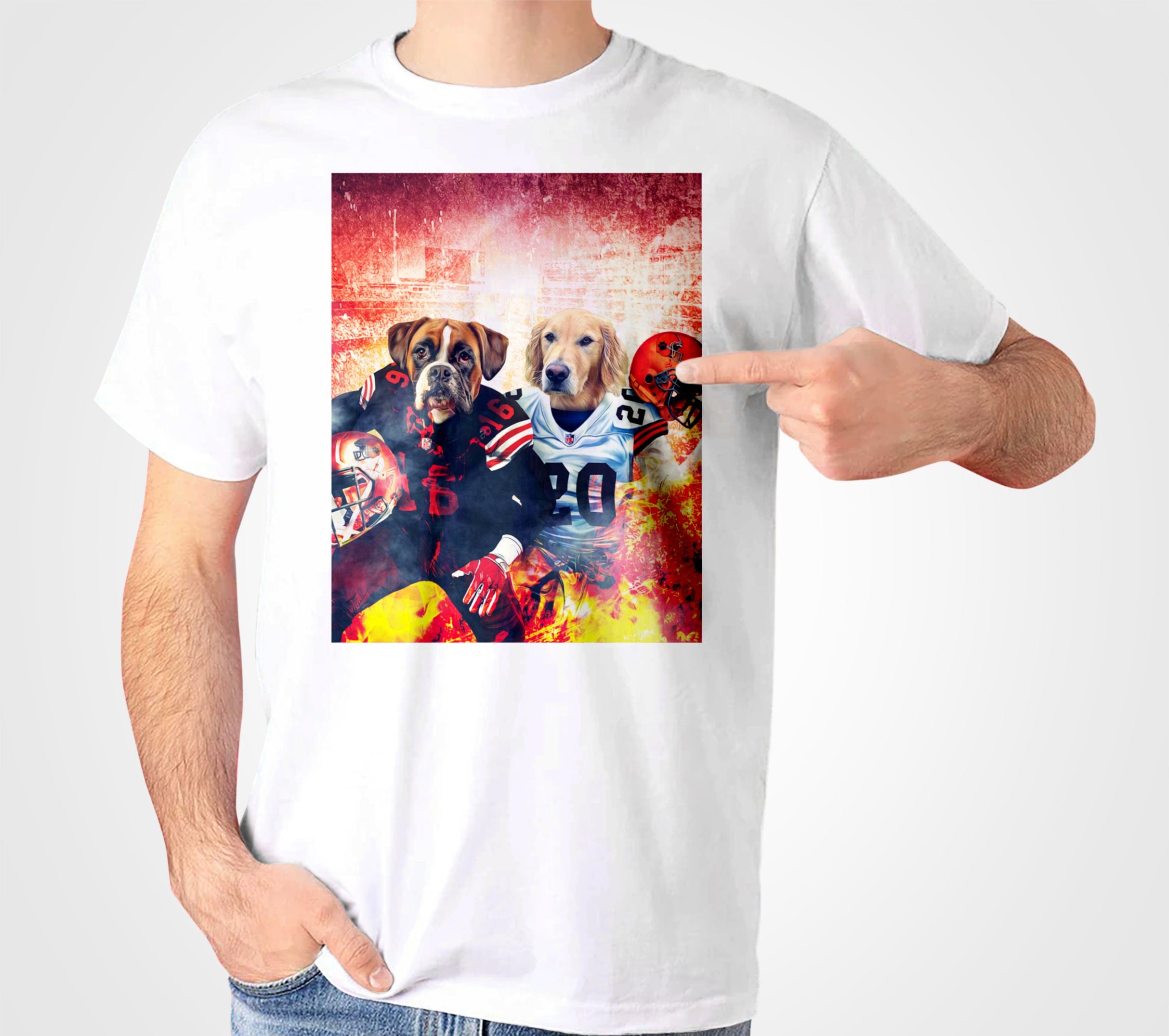 Camiseta personalizada para 2 mascotas &#39;Cleveland Doggos&#39; 