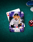 Personalized pet playing cards featuring a golden retriever in a baseball uniform with a "Colorado Doggie Jack" design.
