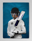'The Cricket Player' Personalized Pet Blanket