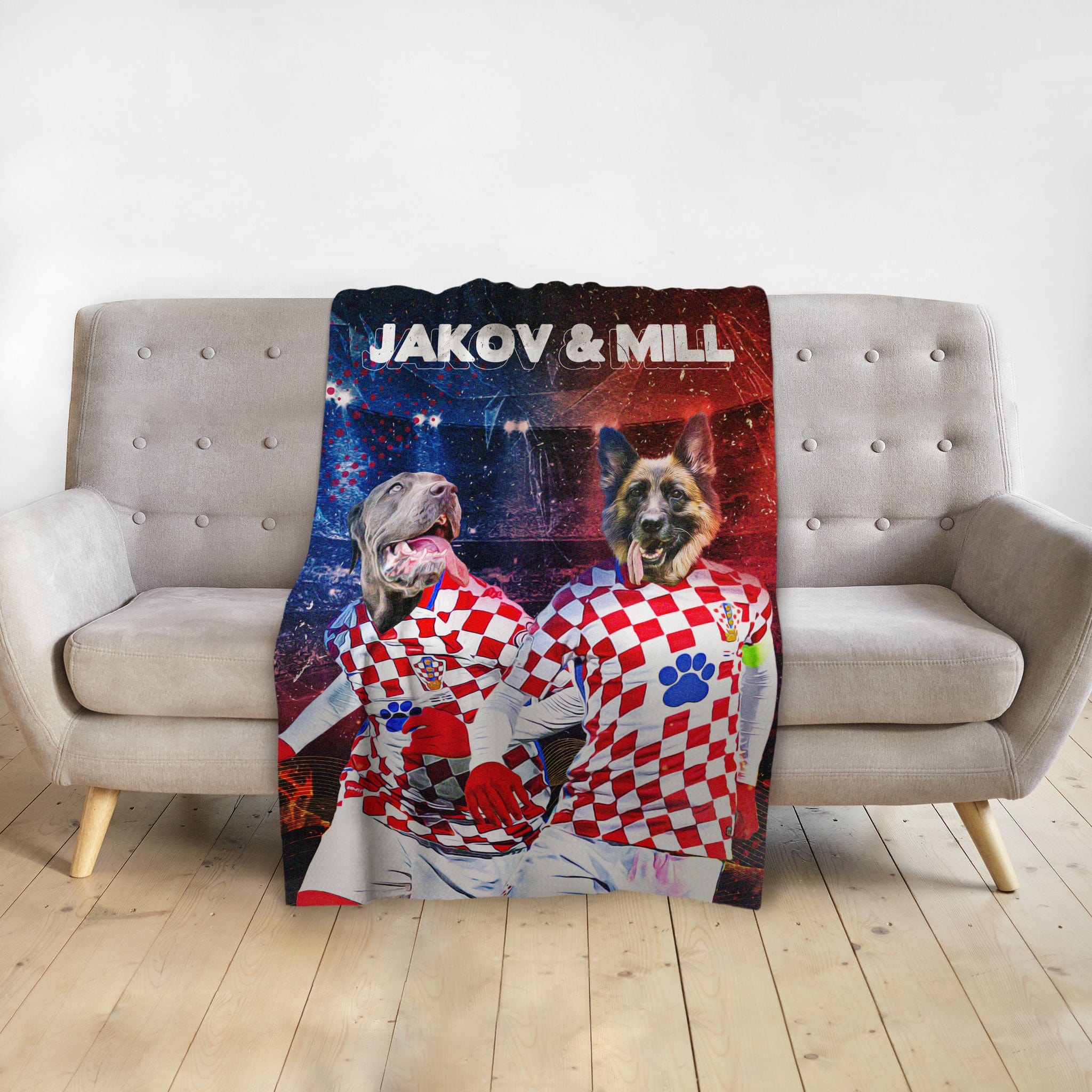 &#39;Croatia Doggos&#39; Personalized 2 Pet Blanket