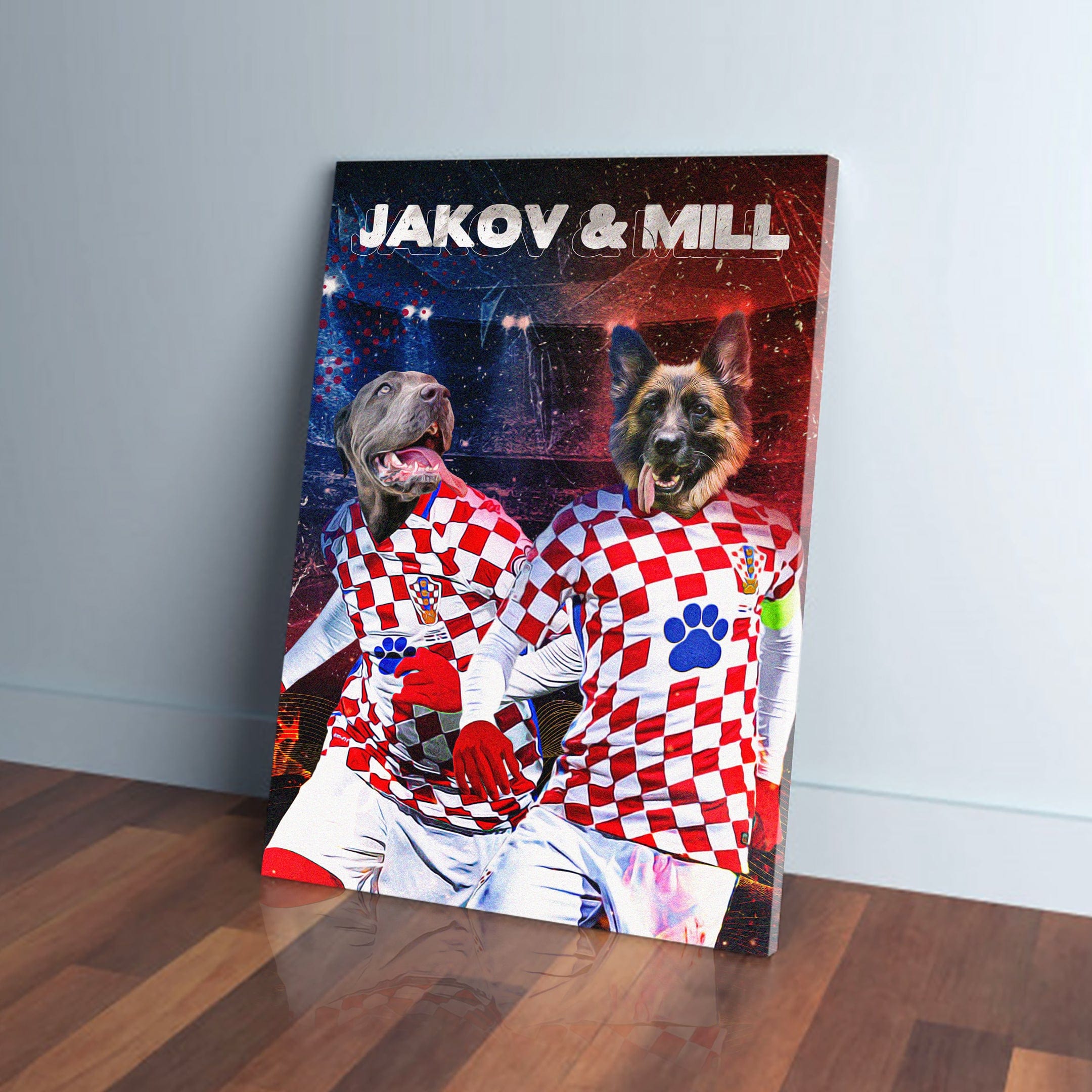 &#39;Croatia Doggos&#39; Personalized 2 Pet Canvas