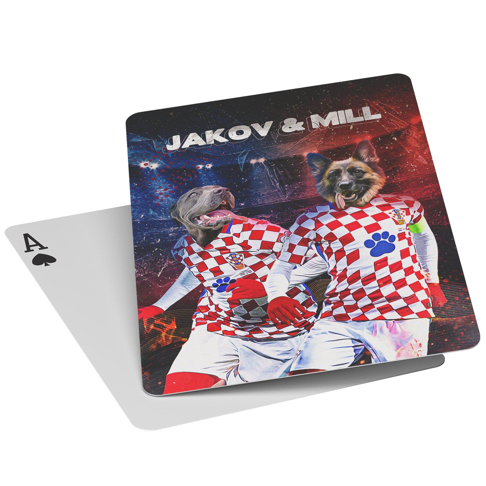 &#39;Croatia Doggos&#39; Personalized 2 Pet Playing Cards