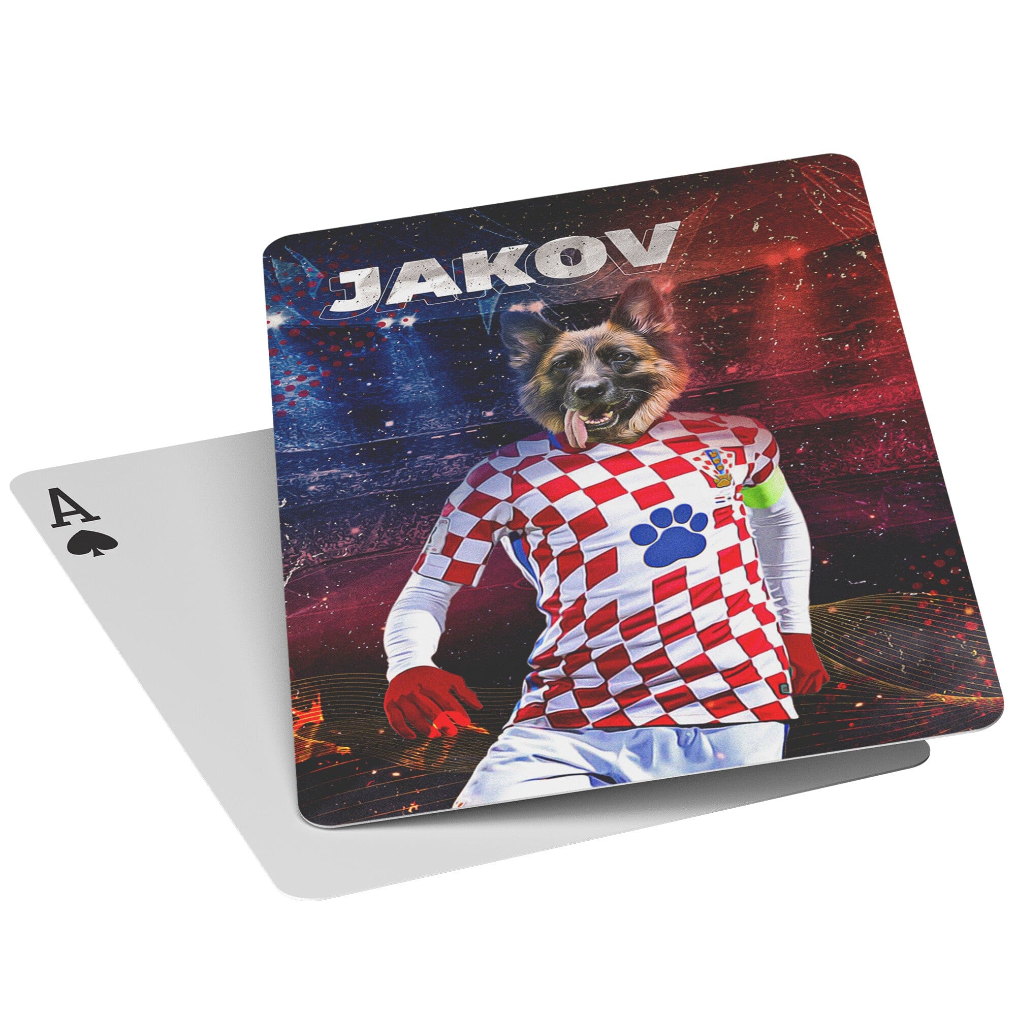 &#39;Croatia Doggos Soccer&#39; Personalized Pet Playing Cards