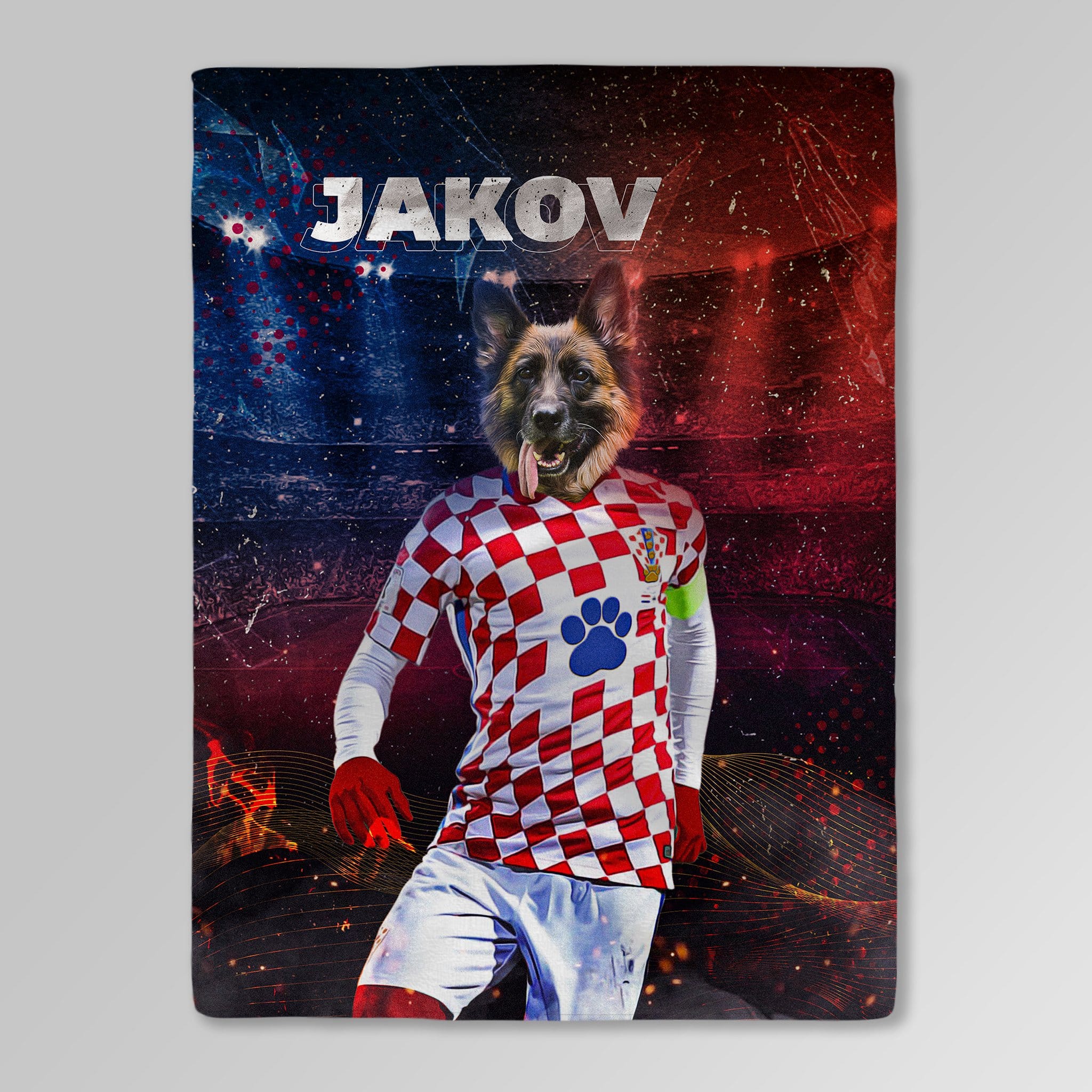 &#39;Croatia Doggos Soccer&#39; Personalized Pet Blanket