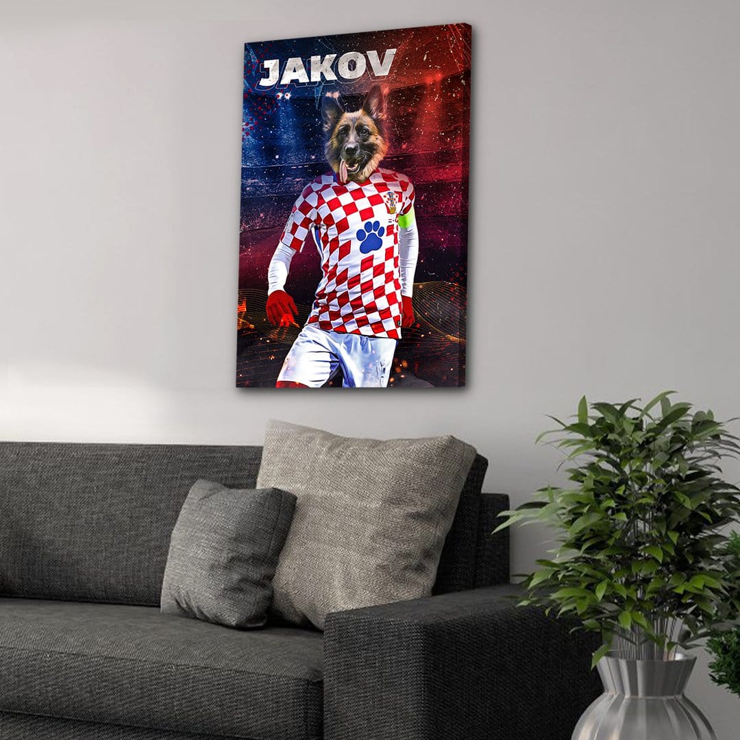 &#39;Croatia Doggos Soccer&#39; Personalized Pet Canvas