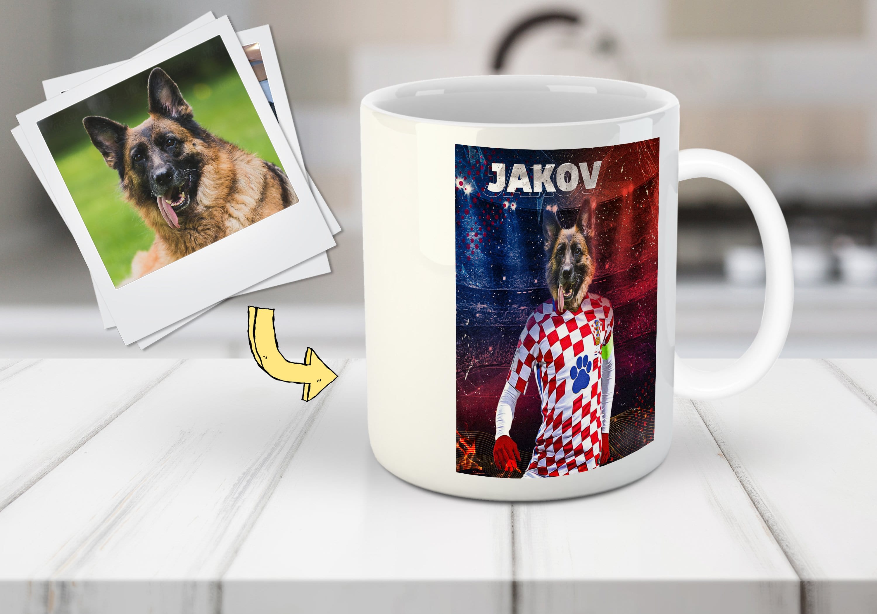 &#39;Croatia Doggos Soccer&#39; Personalized Pet Mug