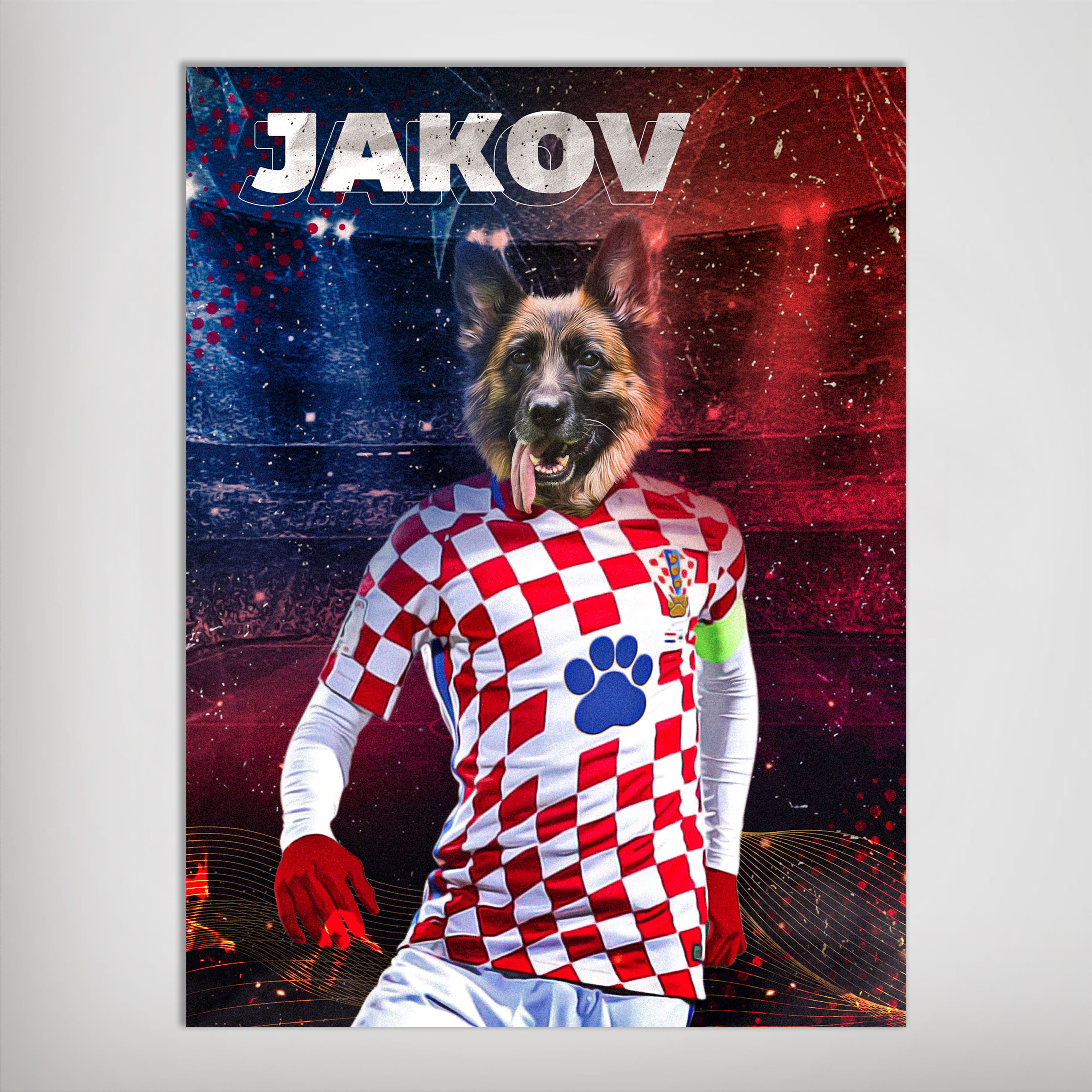 &#39;Croatia Doggos Soccer&#39; Personalized Pet Poster
