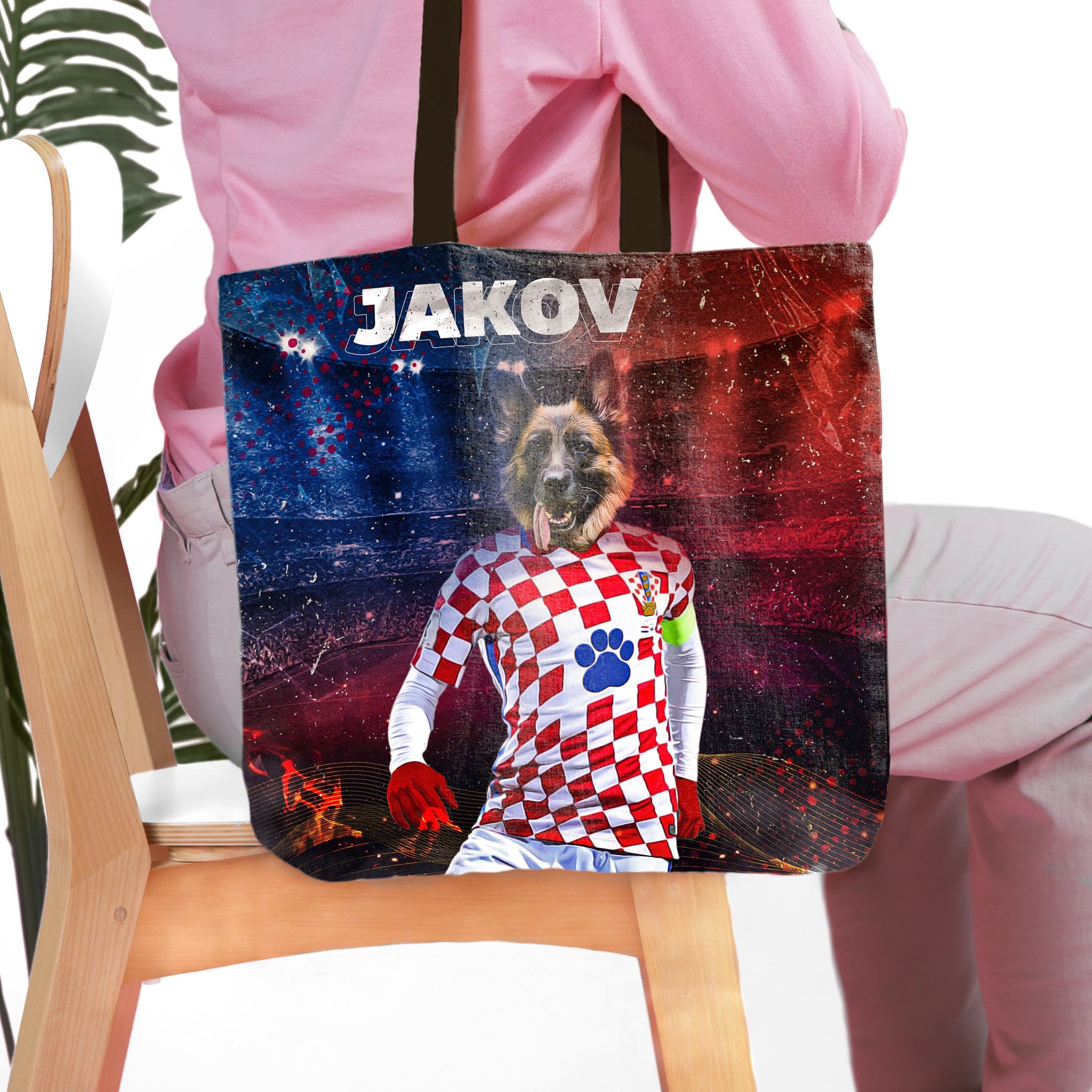 &#39;Croatia Doggos Soccer&#39; Personalized Tote Bag