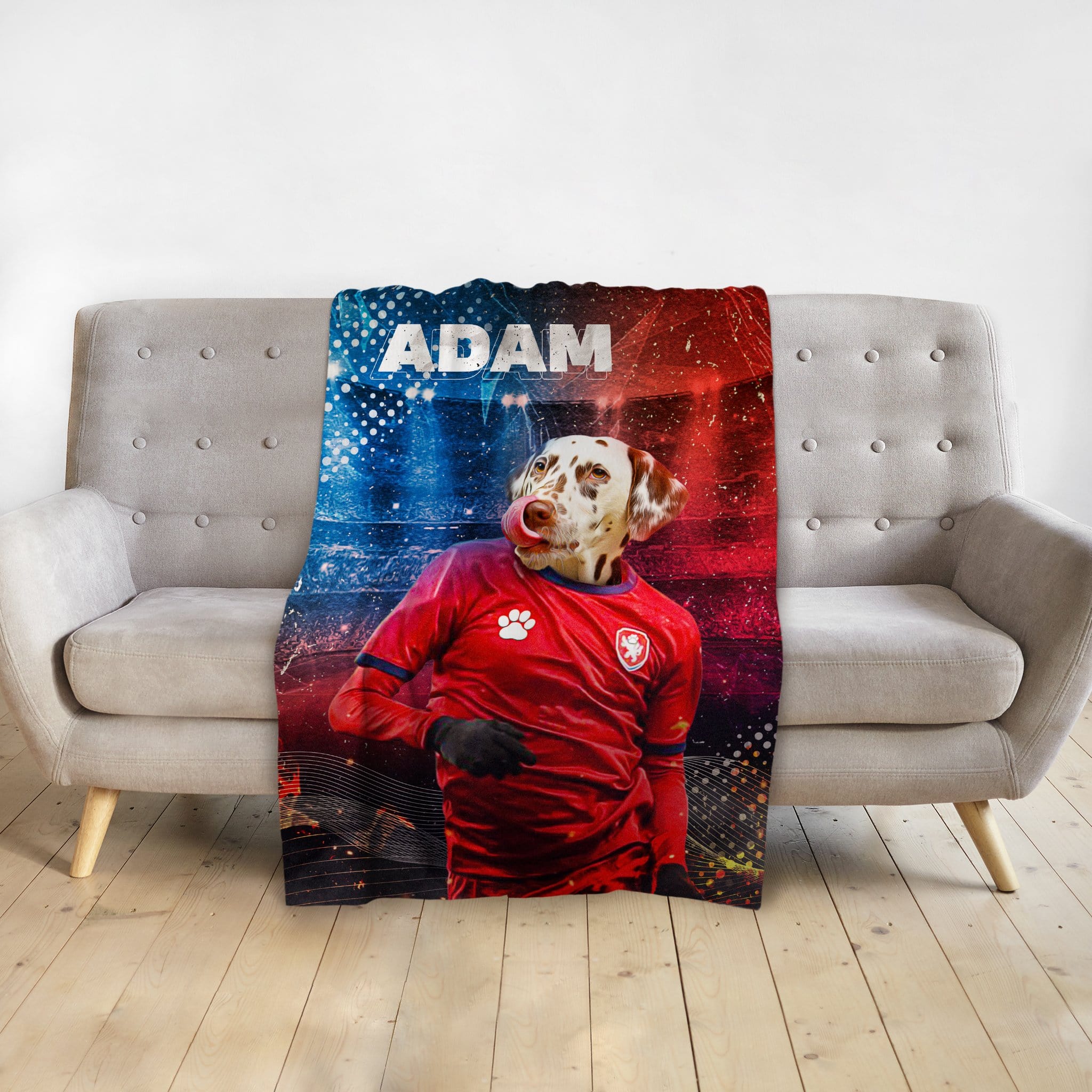 &#39;Czech Doggos Soccer&#39; Personalized Pet Blanket