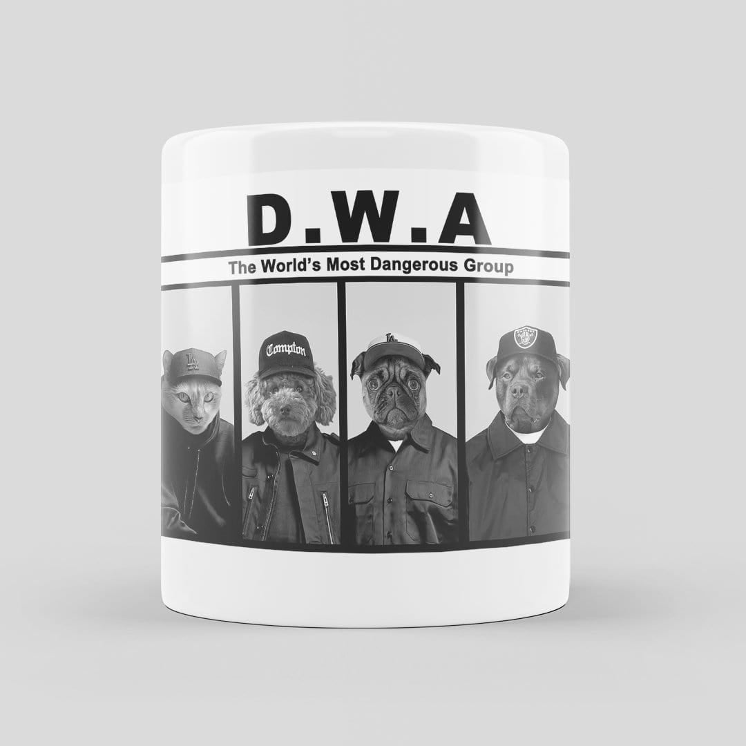 &#39;D.W.A. (Doggo&#39;s With Attitude)&#39; Personalized 4 Pet Mug