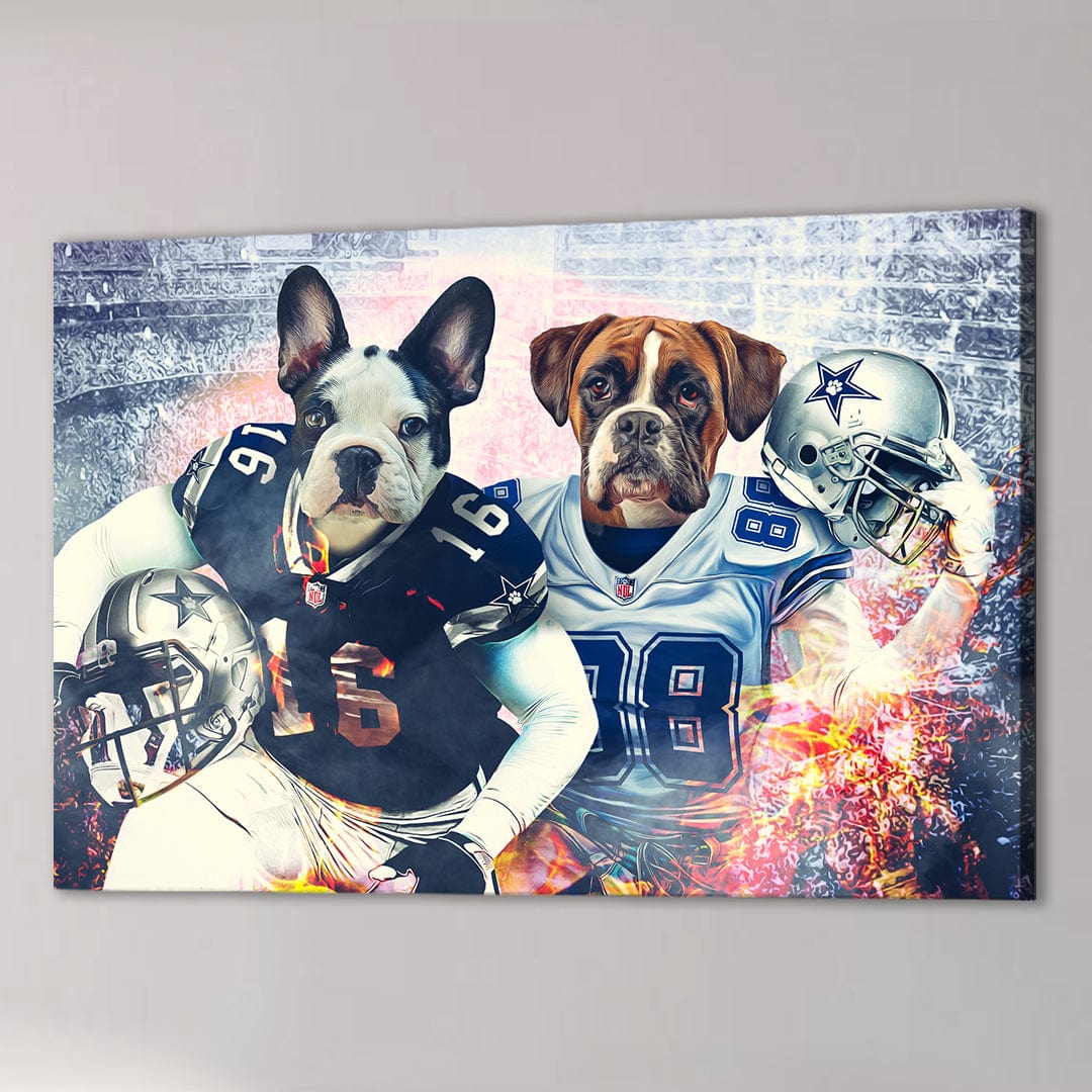 &#39;Dallas Doggos&#39; Personalized 2 Pet Canvas