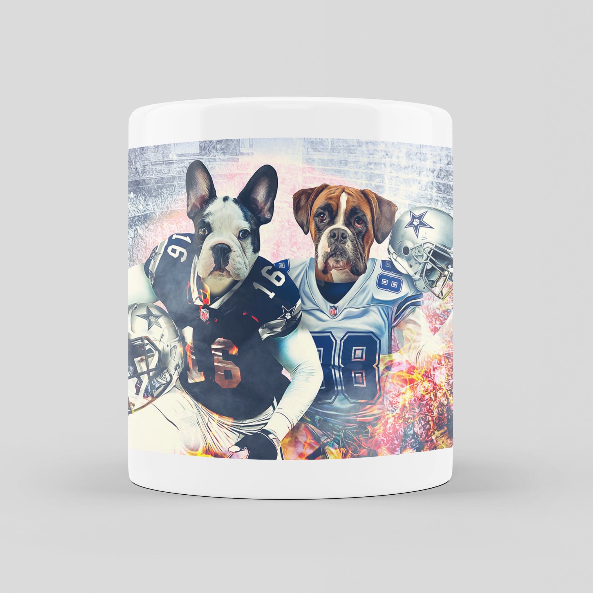 &#39;Dallas Doggos&#39; Personalized 2 Pet Mug
