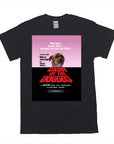 Black Gildan t-shirt with a "Dawn Of The Doggos" movie poster design featuring a brown dog.