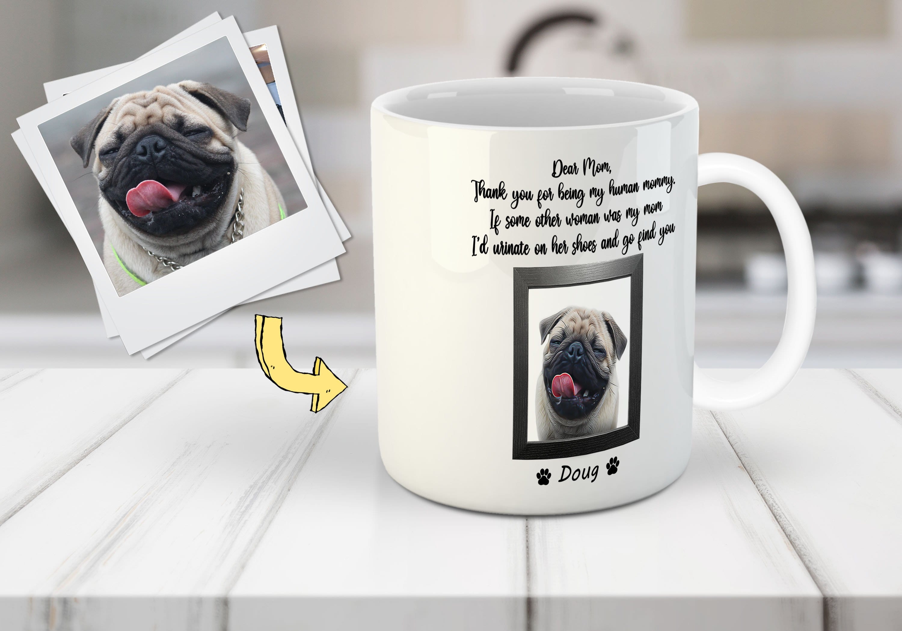 &#39;Dear Pet Mom&#39; Custom Pet Mug