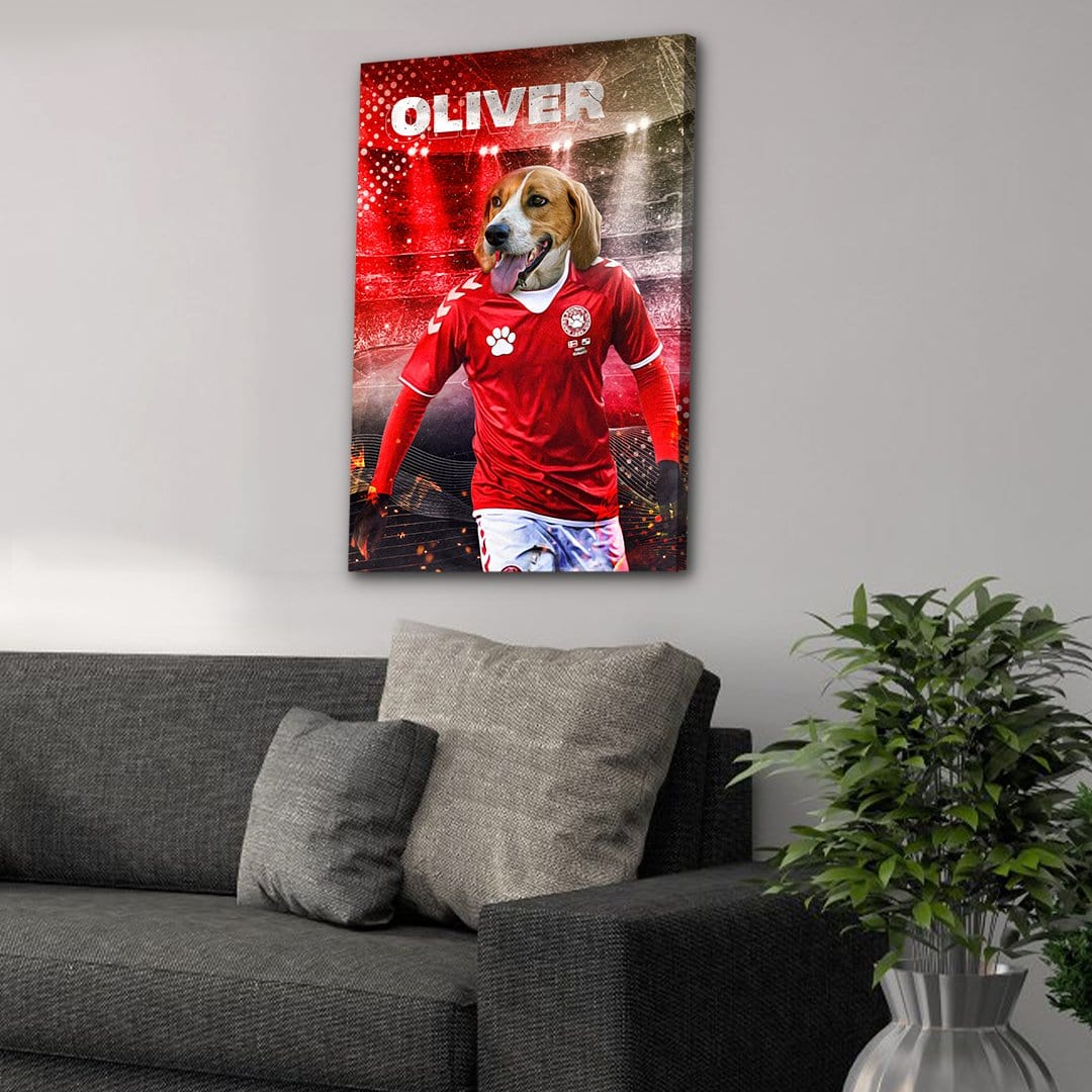 &#39;Denmark Doggos Euro Football&#39; Personalized Pet Canvas