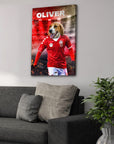 Lienzo personalizado para mascotas 'Denmark Doggos Euro Football'