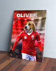 Lienzo personalizado para mascotas 'Denmark Doggos Euro Football'
