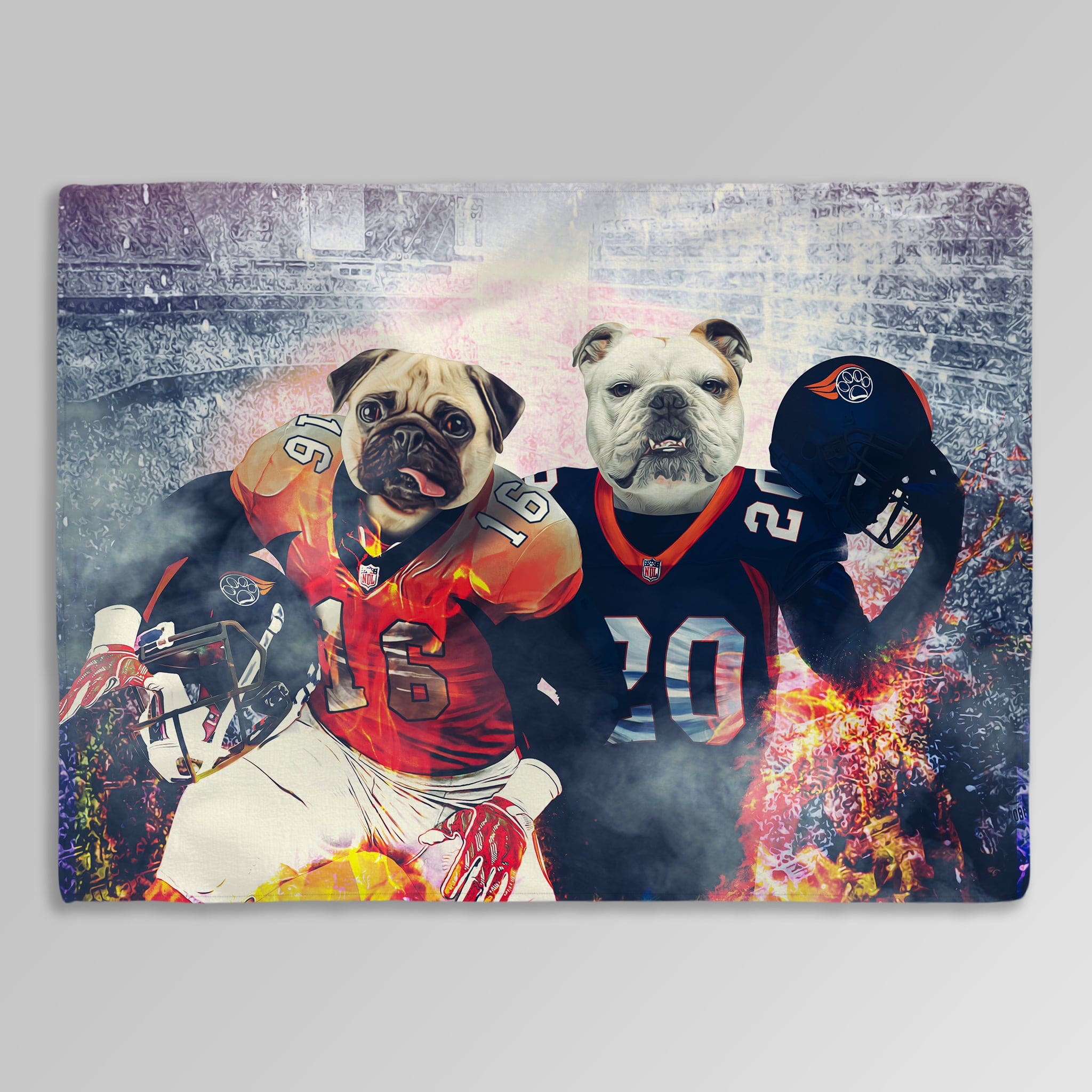 Manta personalizada para 2 mascotas &#39;Denver Doggos&#39;