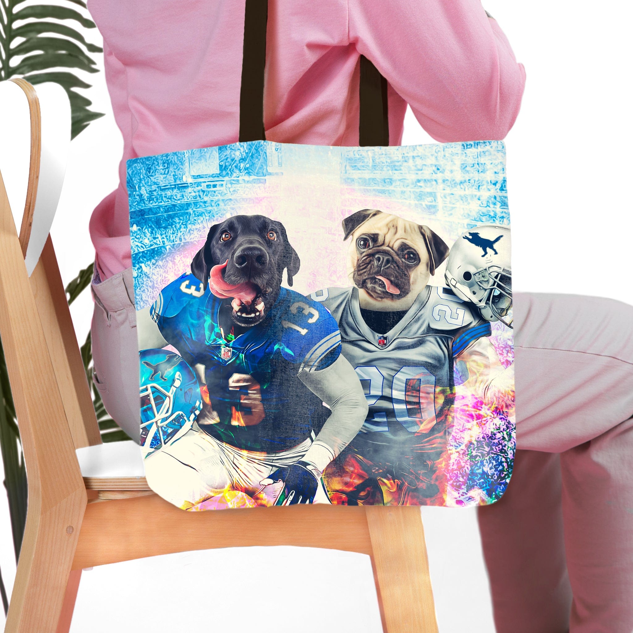 &#39;Detroit Doggos&#39; Personalized 2 Pet Tote Bag
