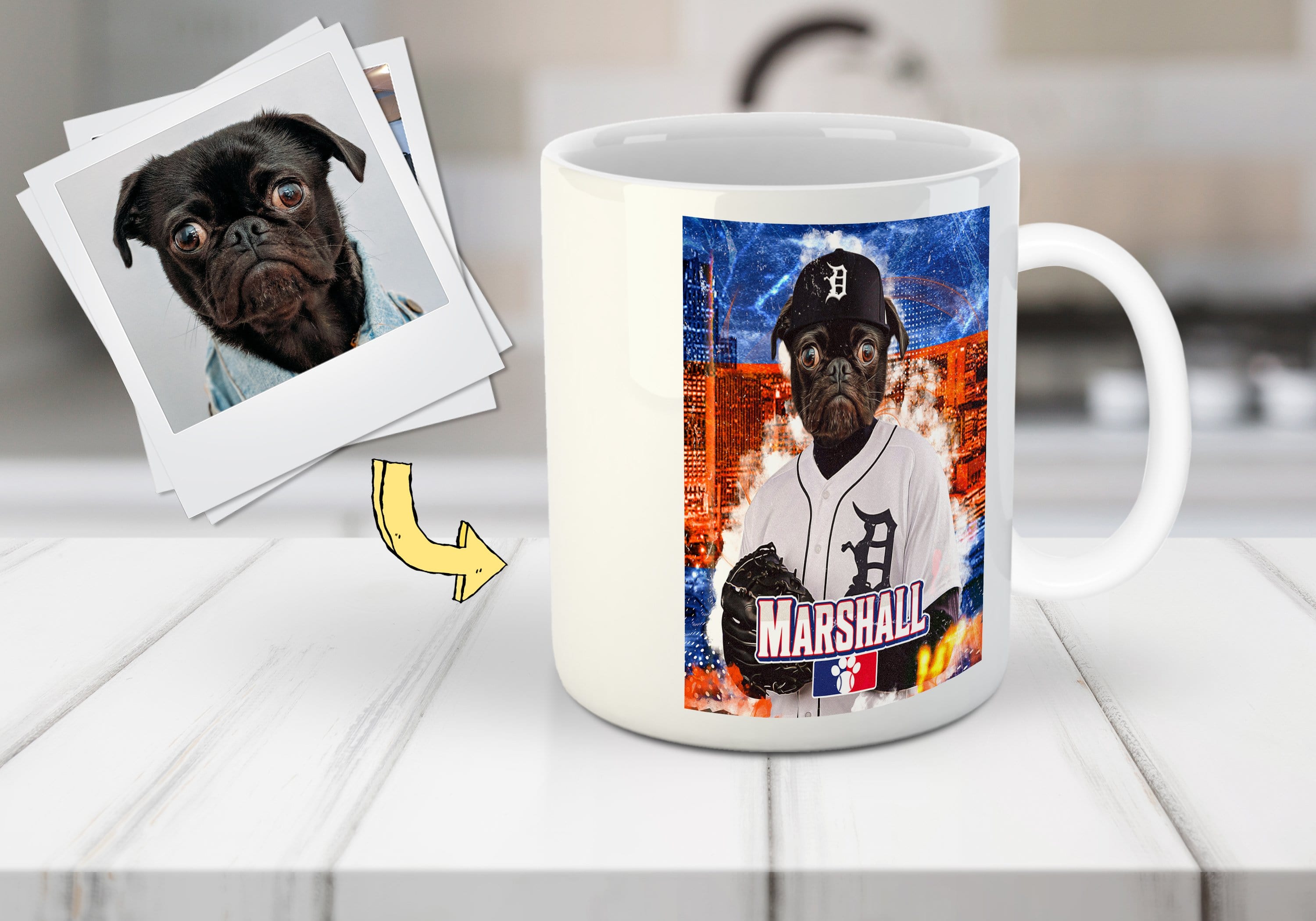 &#39;Detroit Tiger Doggos&#39; Personalized Pet Mug