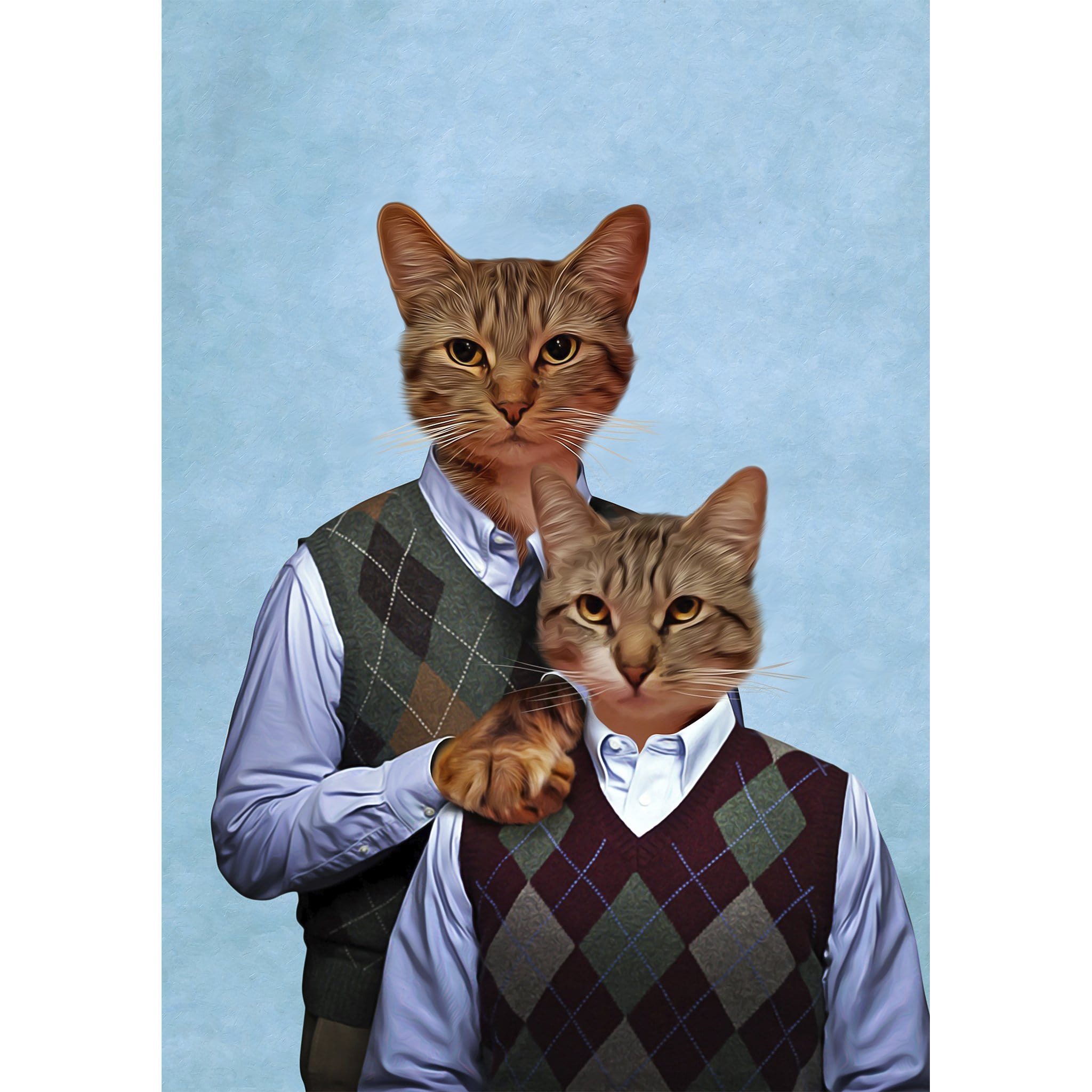 &#39;Step Kitties&#39; 2 Pet Digital Portrait