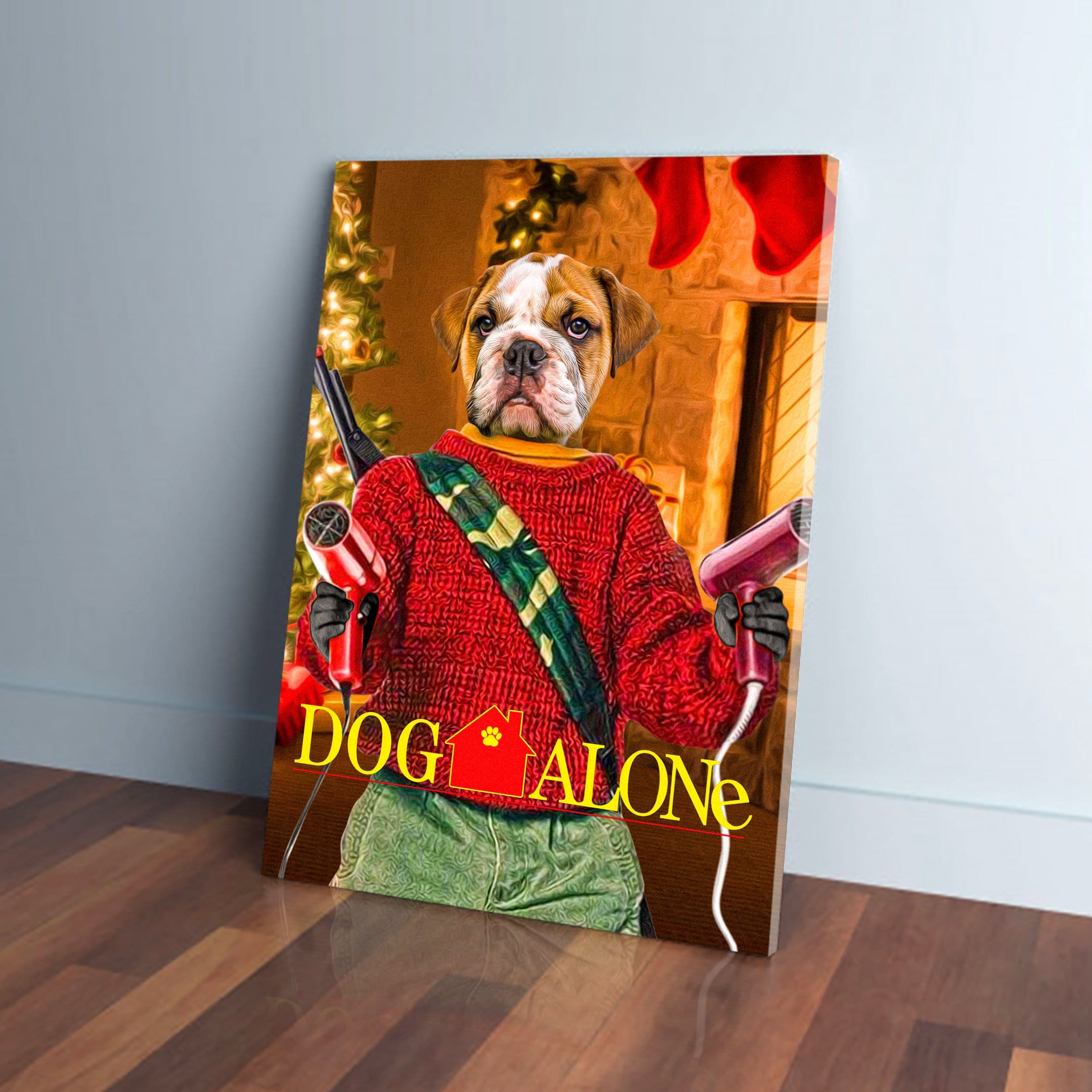 &#39;Dog Alone&#39; Personalized Pet Canvas
