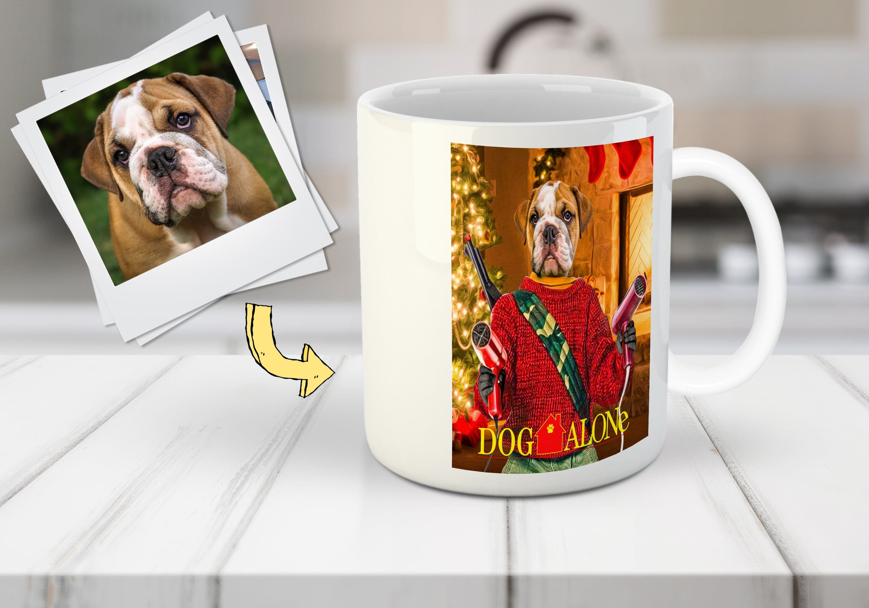&#39;Dog Alone&#39; Personalized Pet Mug