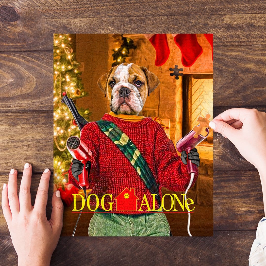 &#39;Dog Alone&#39; Personalized Pet Puzzle