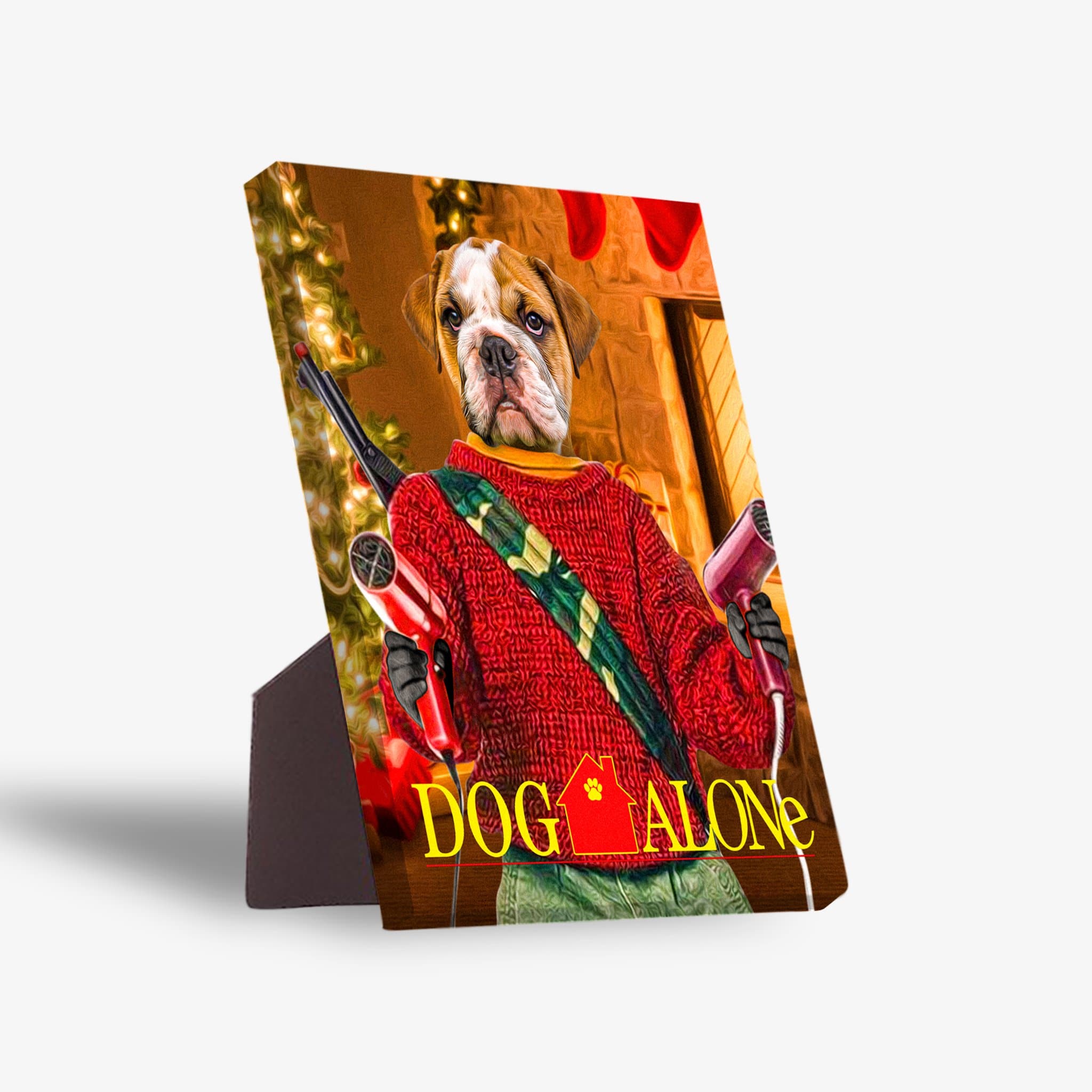 &#39;Dog Alone&#39; Personalized Pet Standing Canvas