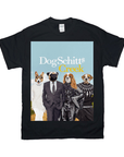 Black Gildan t-shirt with "DogSchitt's Creek" text and four dogs dressed as characters.