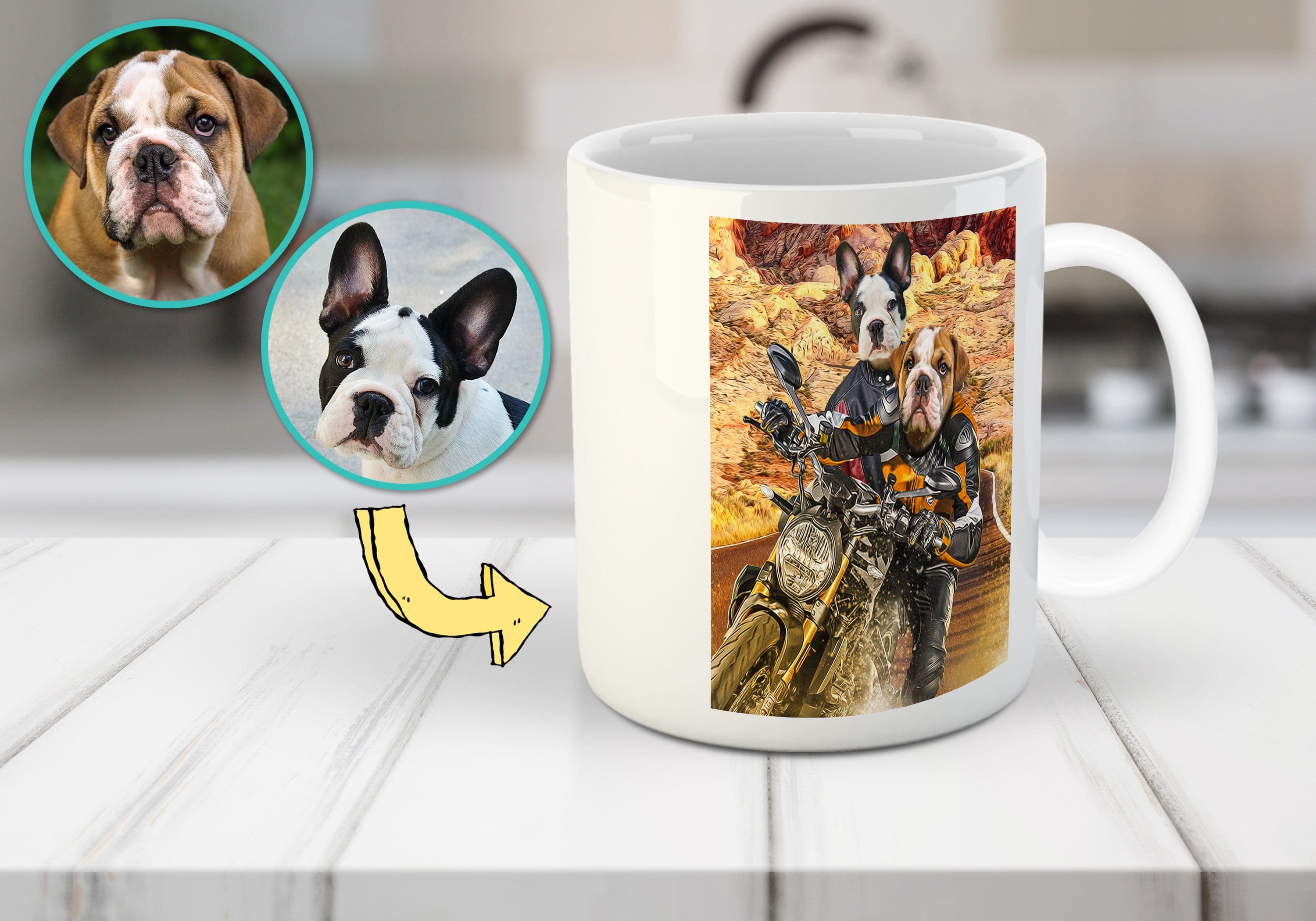 &#39;Dogati Riders&#39; Personalized 2 Pet Mug