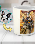 Taza personalizada para 2 mascotas 'Dogati Riders'