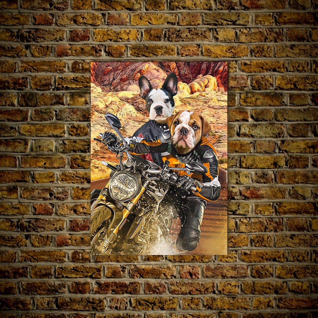 &#39;Dogati Riders&#39; Personalized 2 Pet Poster
