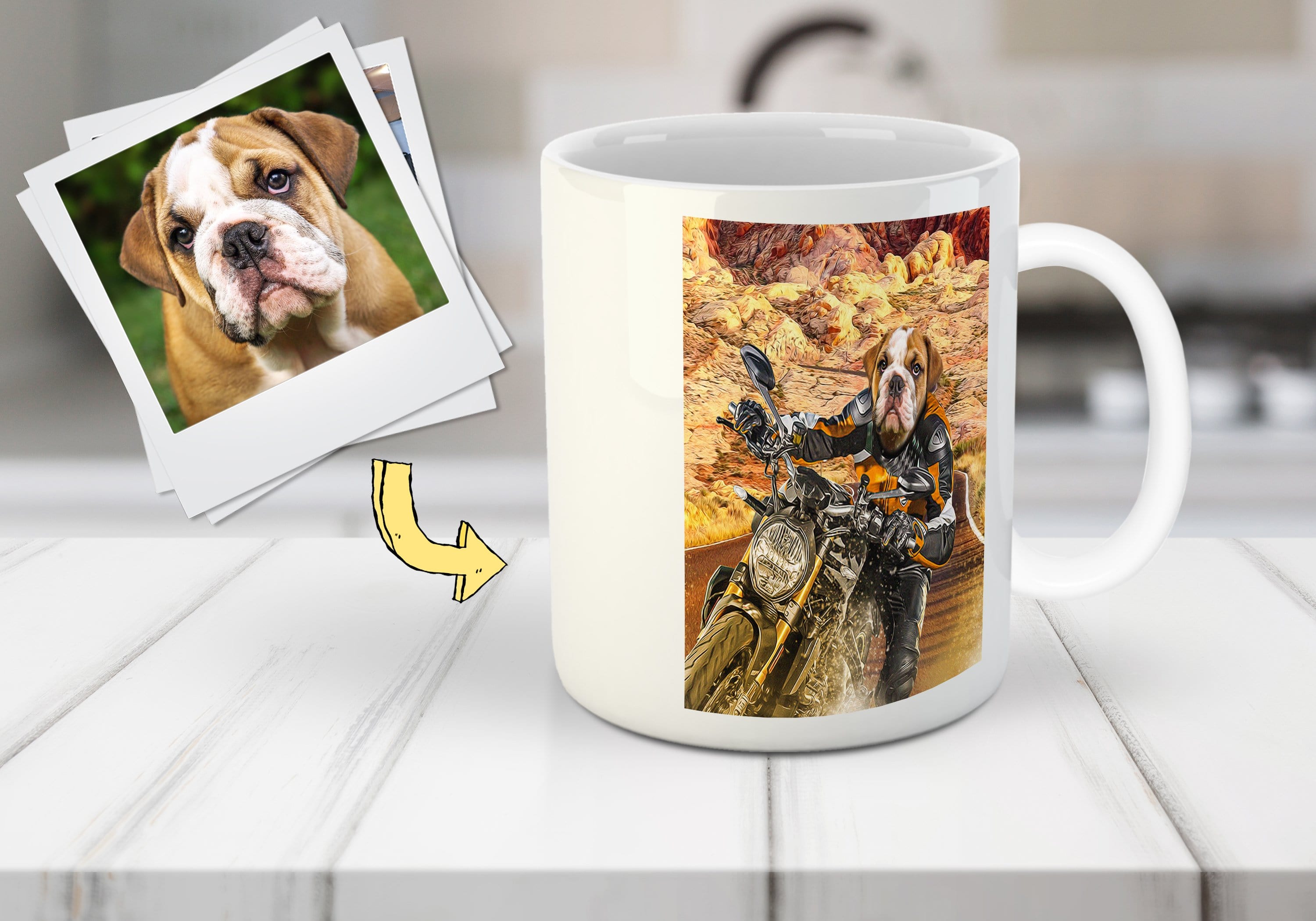 &#39;Dogati Rider&#39; Personalized Pet Mug