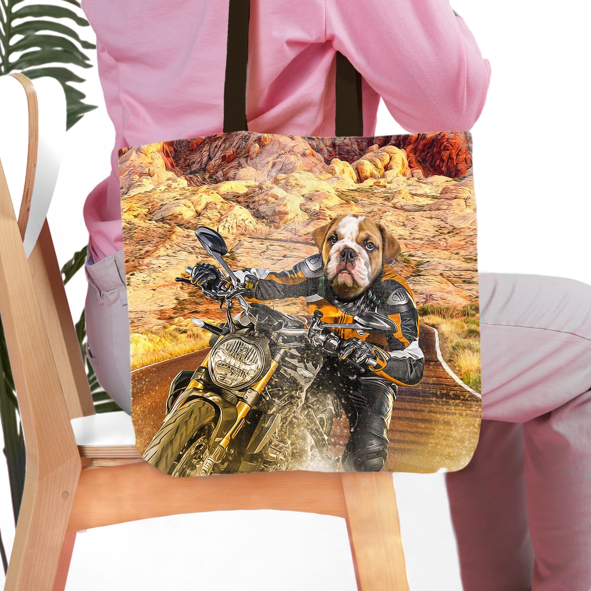 &#39;Dogati Rider&#39; Personalized Tote Bag
