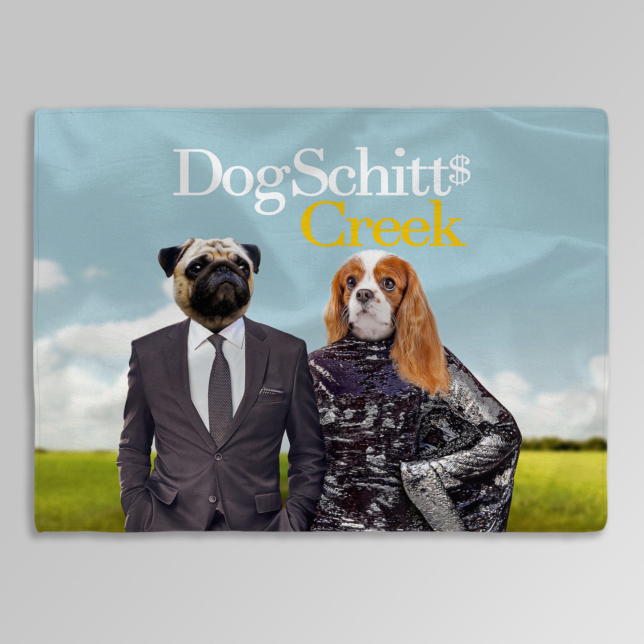 Manta personalizada para 2 mascotas &#39;DogSchitt&#39;s Creek&#39; 