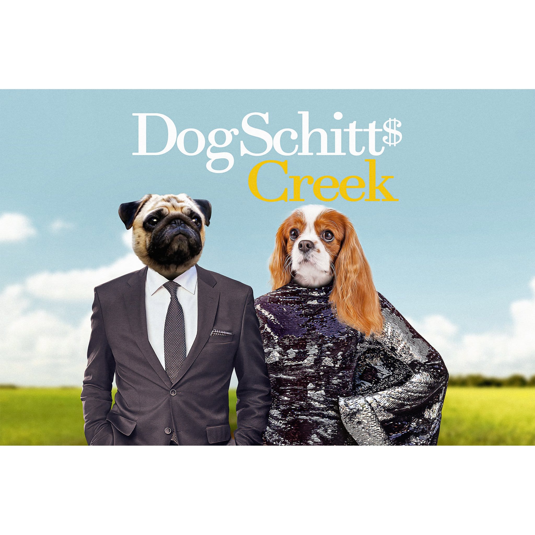 Retrato digital de 2 mascotas &#39;DogSchitt&#39;s Creek&#39;