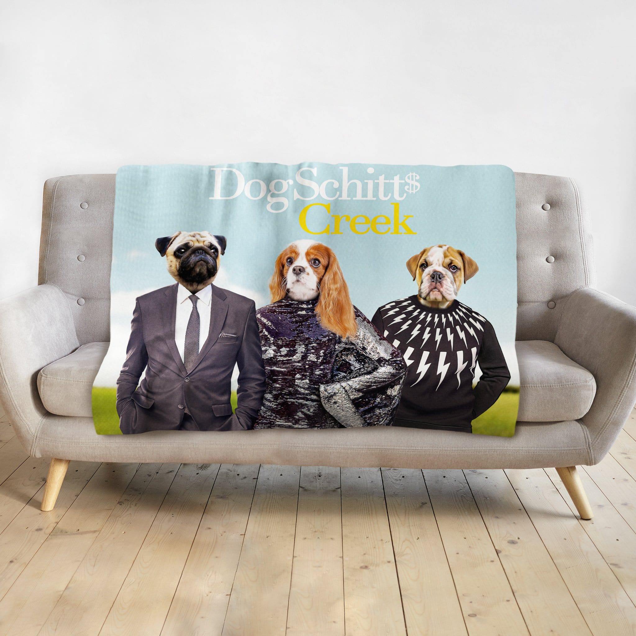 &#39;DogSchitt&#39;s Creek&#39; Personalized 3 Pet Blanket