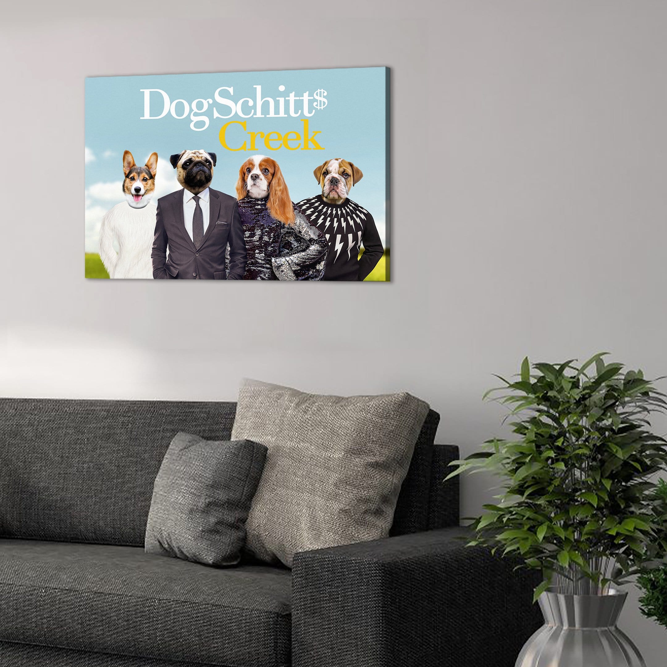 &#39;DogSchitt&#39;s Creek&#39; Personalized 4 Pet Canvas