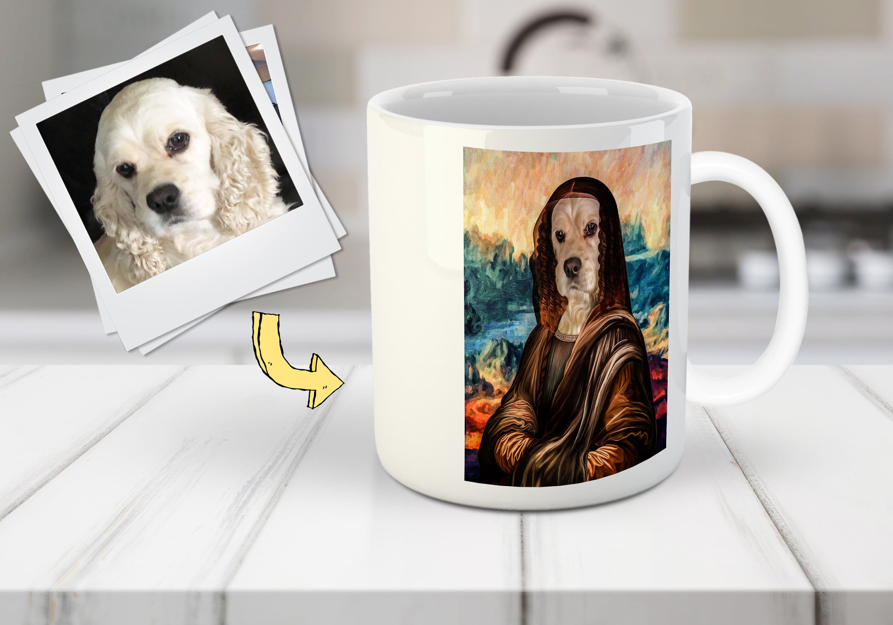 &#39;Dogga Lisa&#39; Custom Pet Mug
