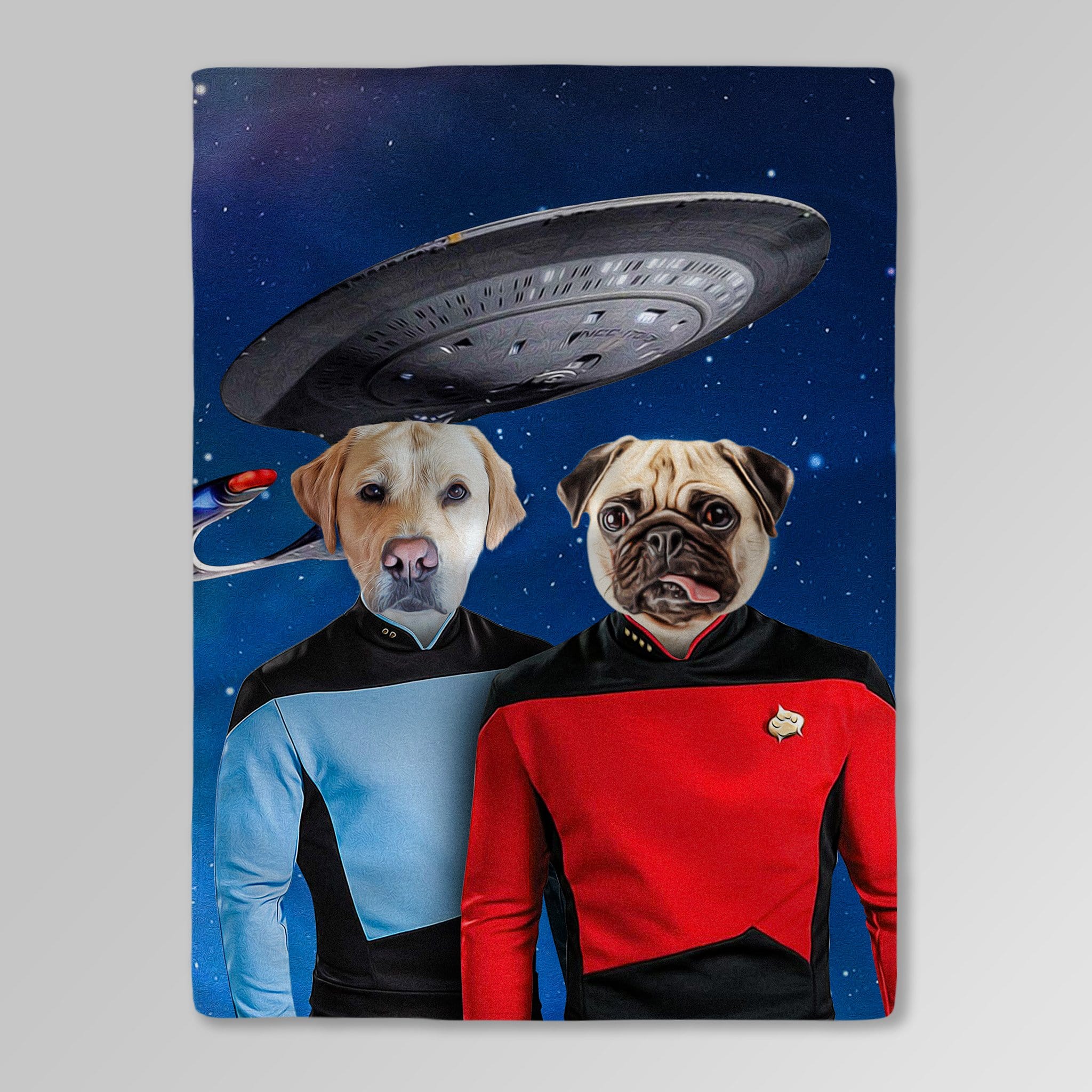 &#39;Doggo-Trek&#39; Manta personalizada para 2 mascotas 