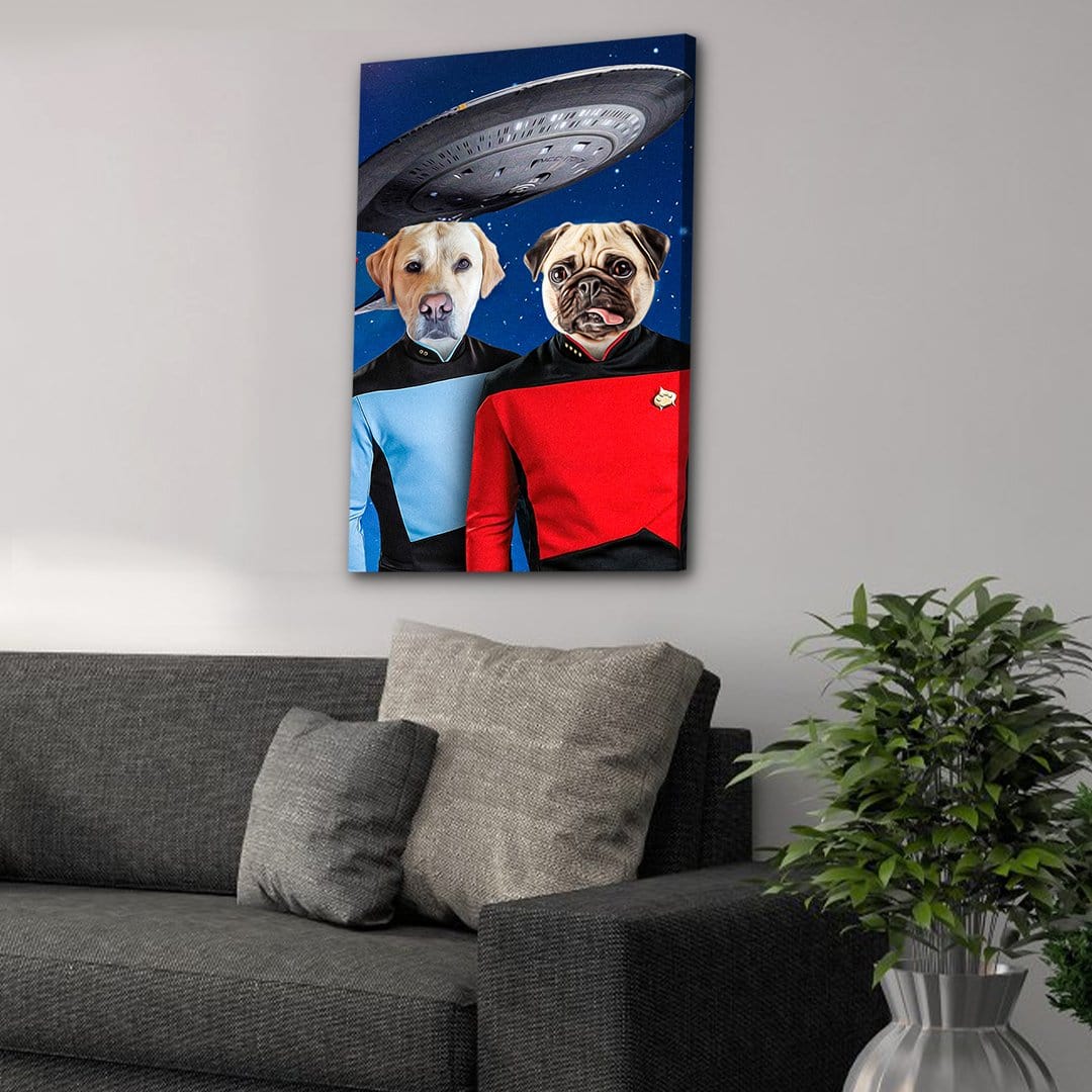 &#39;Doggo-Trek&#39; Personalized 2 Pet Canvas