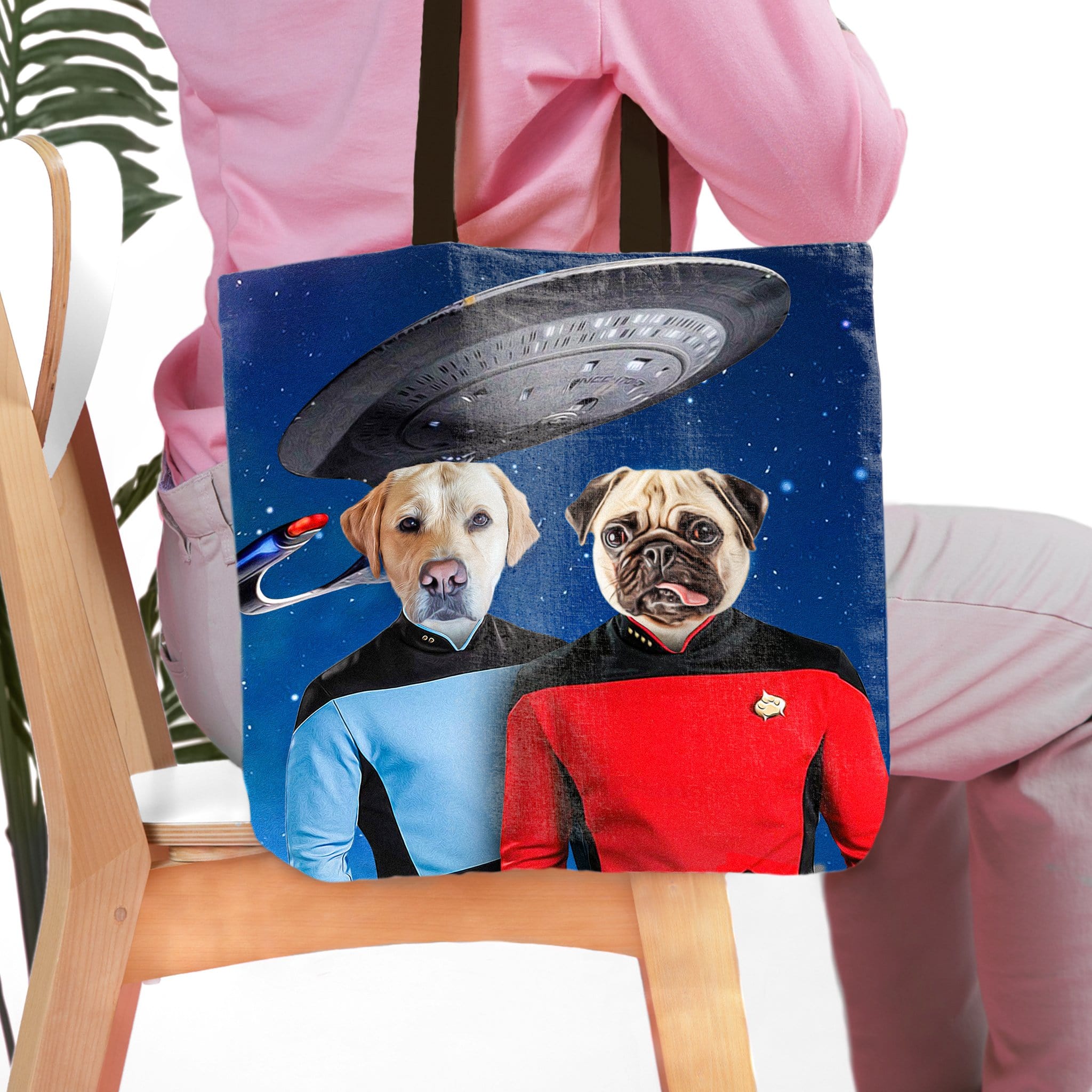 &#39;Doggo-Trek&#39; Personalized 2 Pet Tote Bag