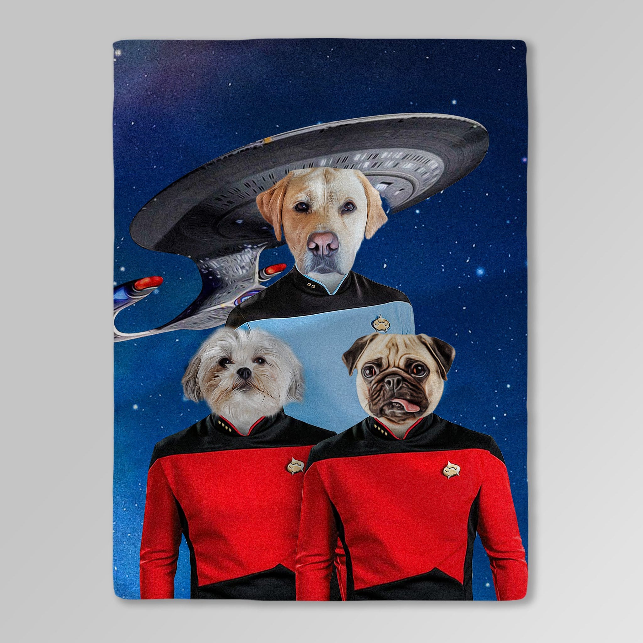 &#39;Doggo-Trek&#39; Personalized 3 Pet Blanket