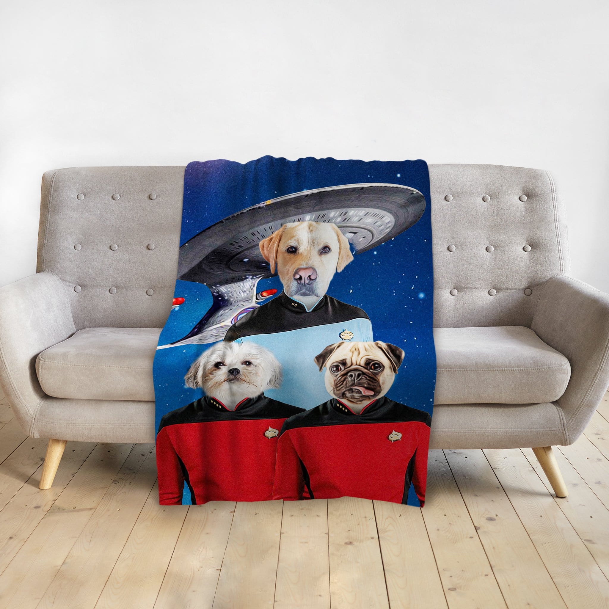 &#39;Doggo-Trek&#39; Personalized 3 Pet Blanket
