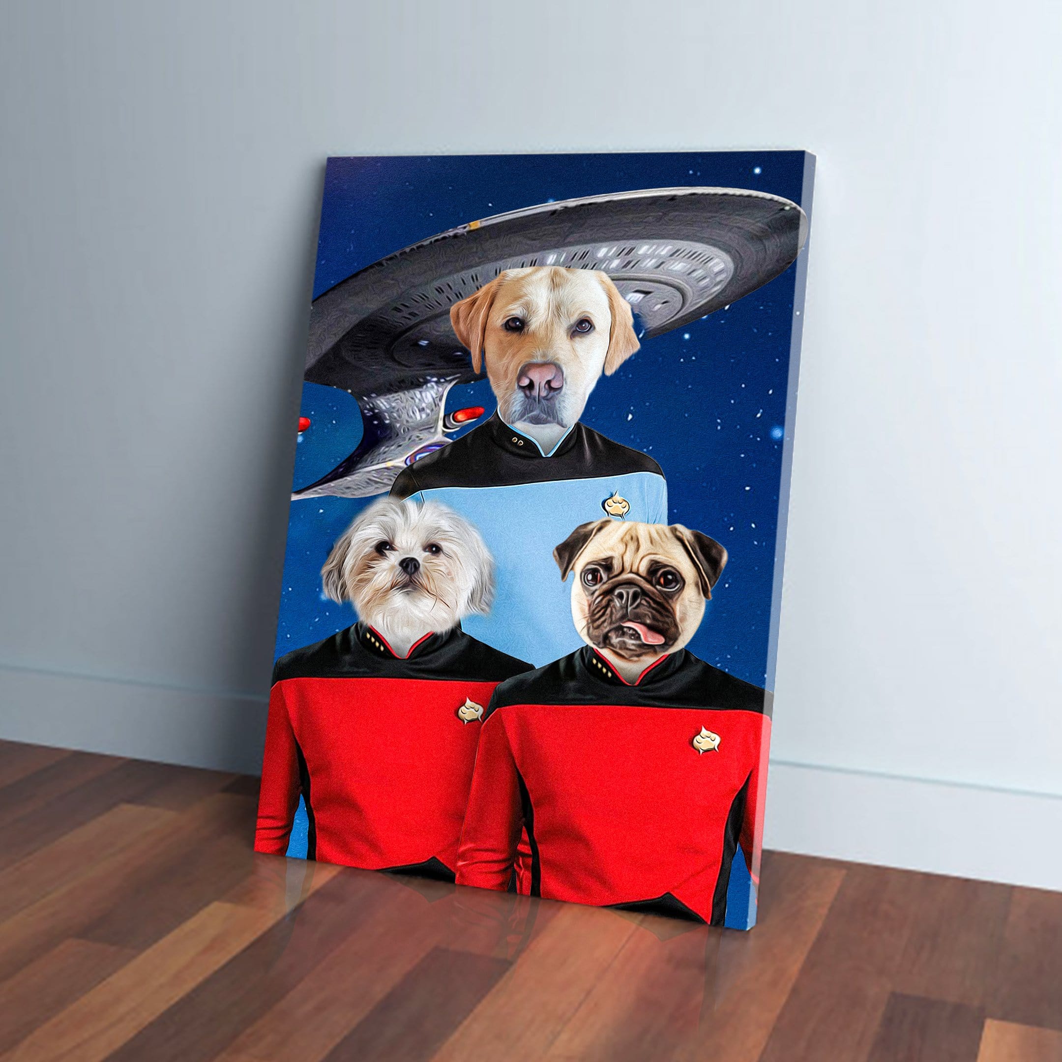 &#39;Doggo-Trek&#39; Personalized 3 Pet Canvas