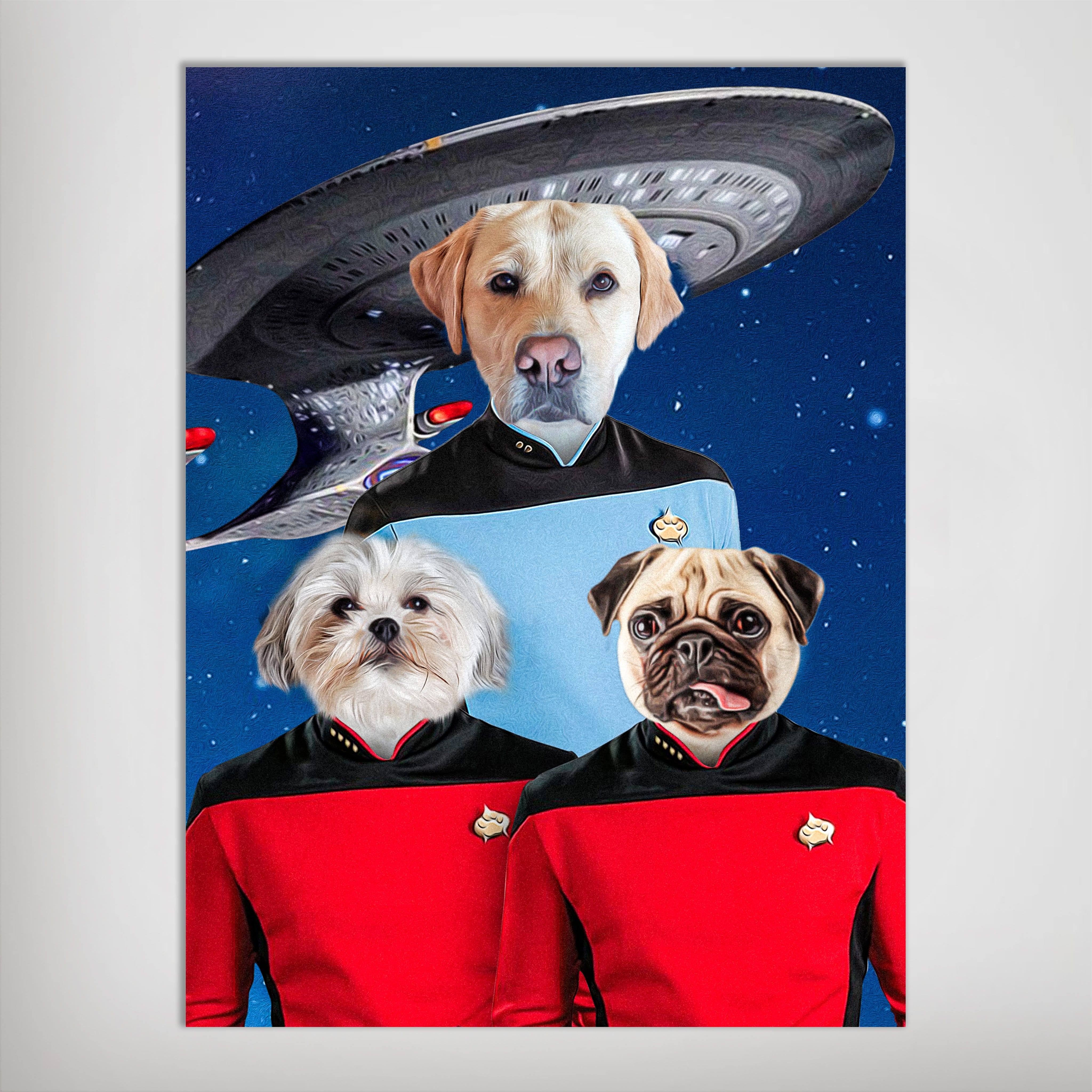 &#39;Doggo-Trek&#39; Personalized 3 Pet Poster